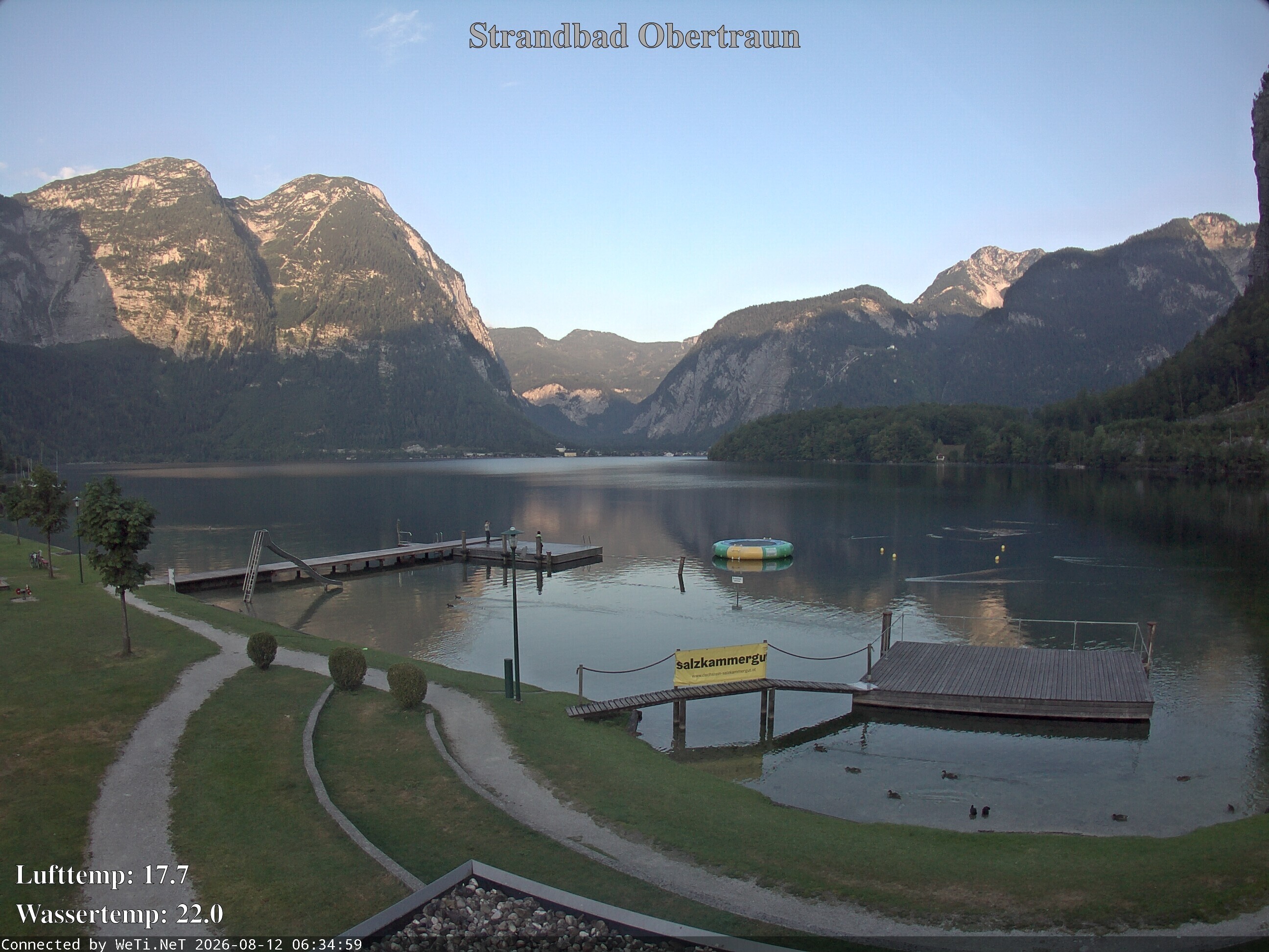 Archiv Foto Webcam Hallstätter See: Strandbad Obertraun