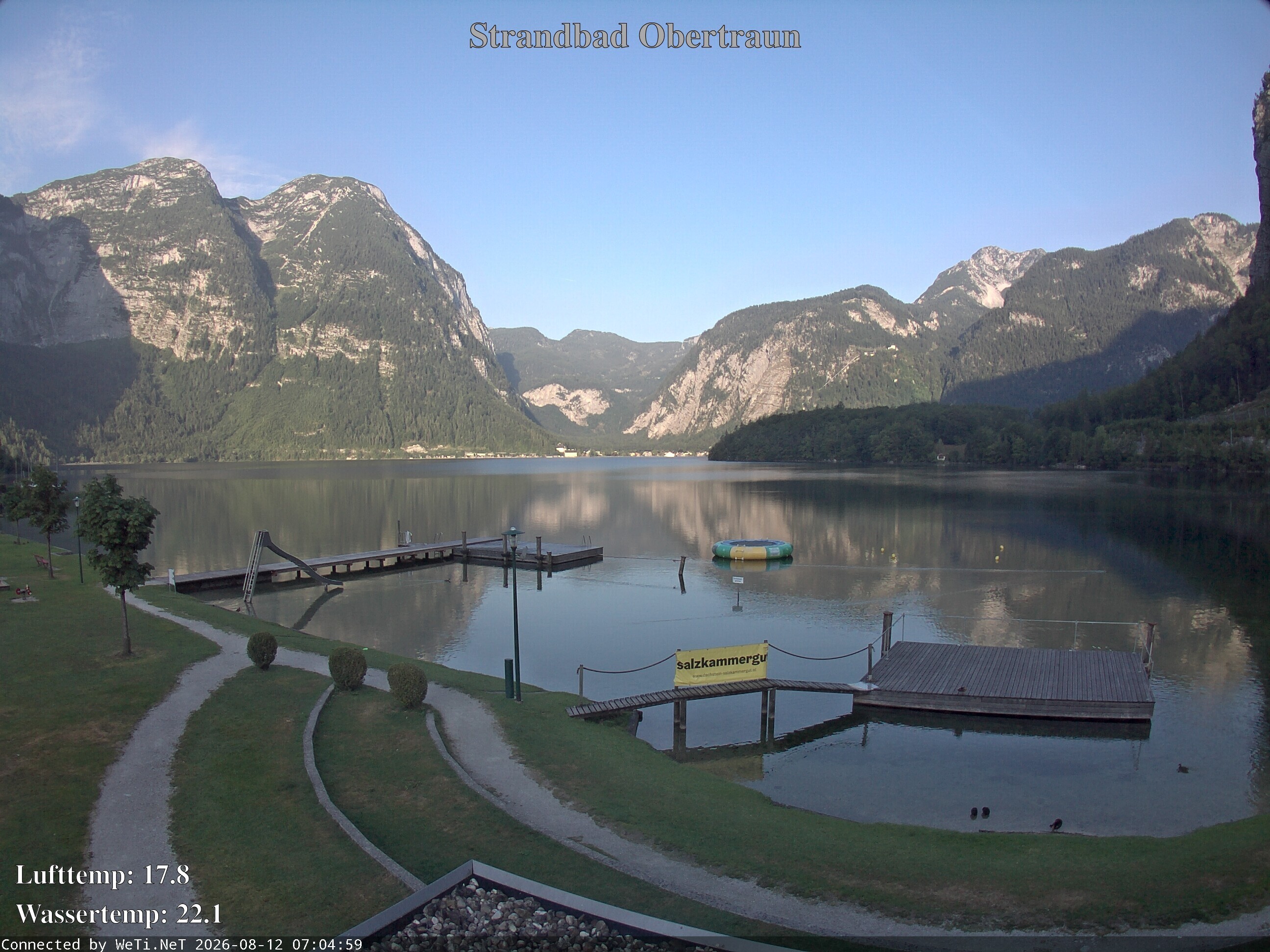 Archiv Foto Webcam Hallstätter See: Strandbad Obertraun