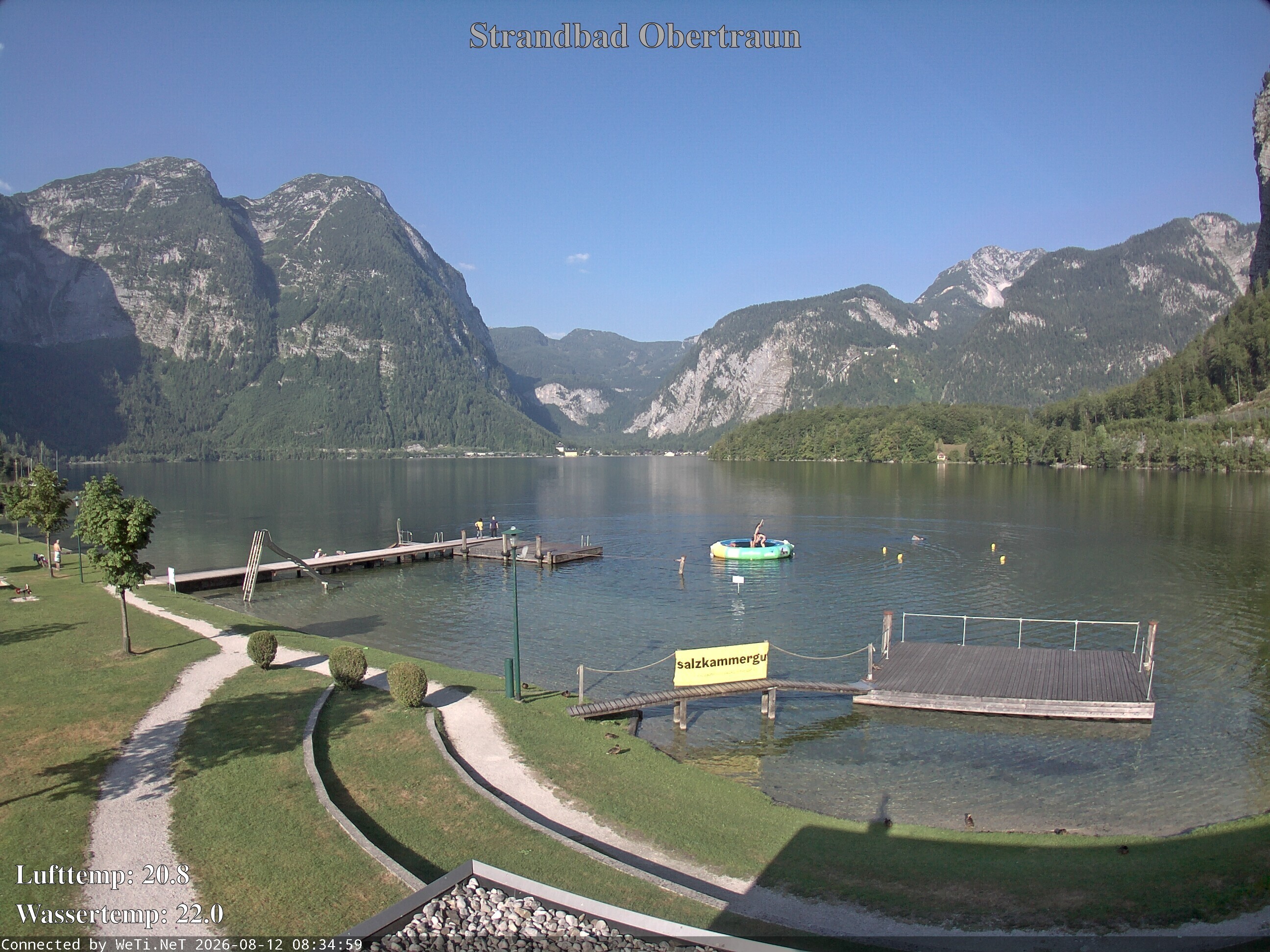 Archiv Foto Webcam Hallstätter See: Strandbad Obertraun