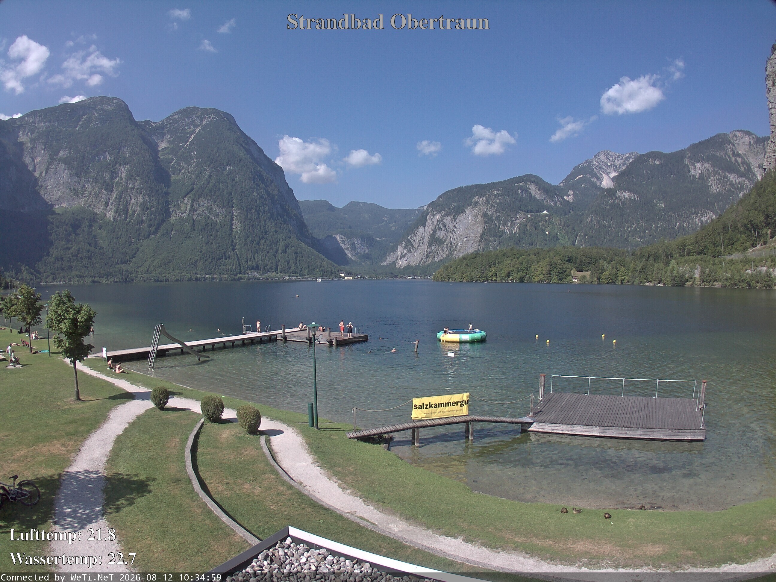Archiv Foto Webcam Hallstätter See: Strandbad Obertraun