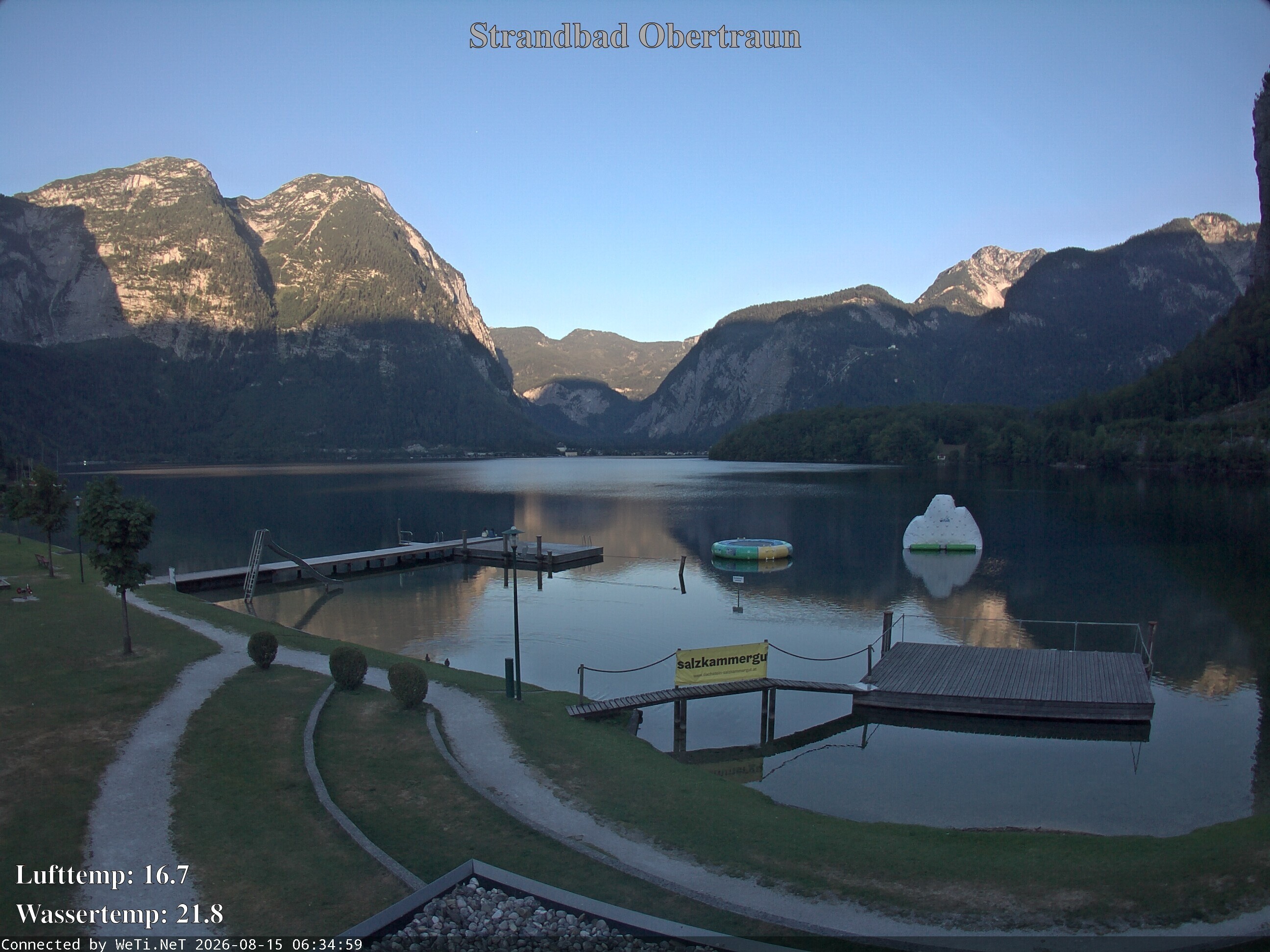 Archiv Foto Webcam Hallstätter See: Strandbad Obertraun