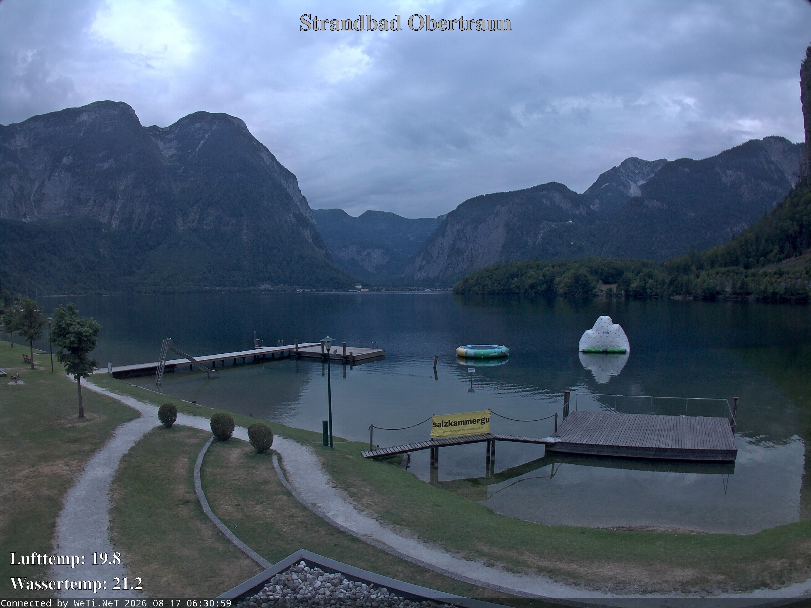 Archiv Foto Webcam Hallstätter See: Strandbad Obertraun