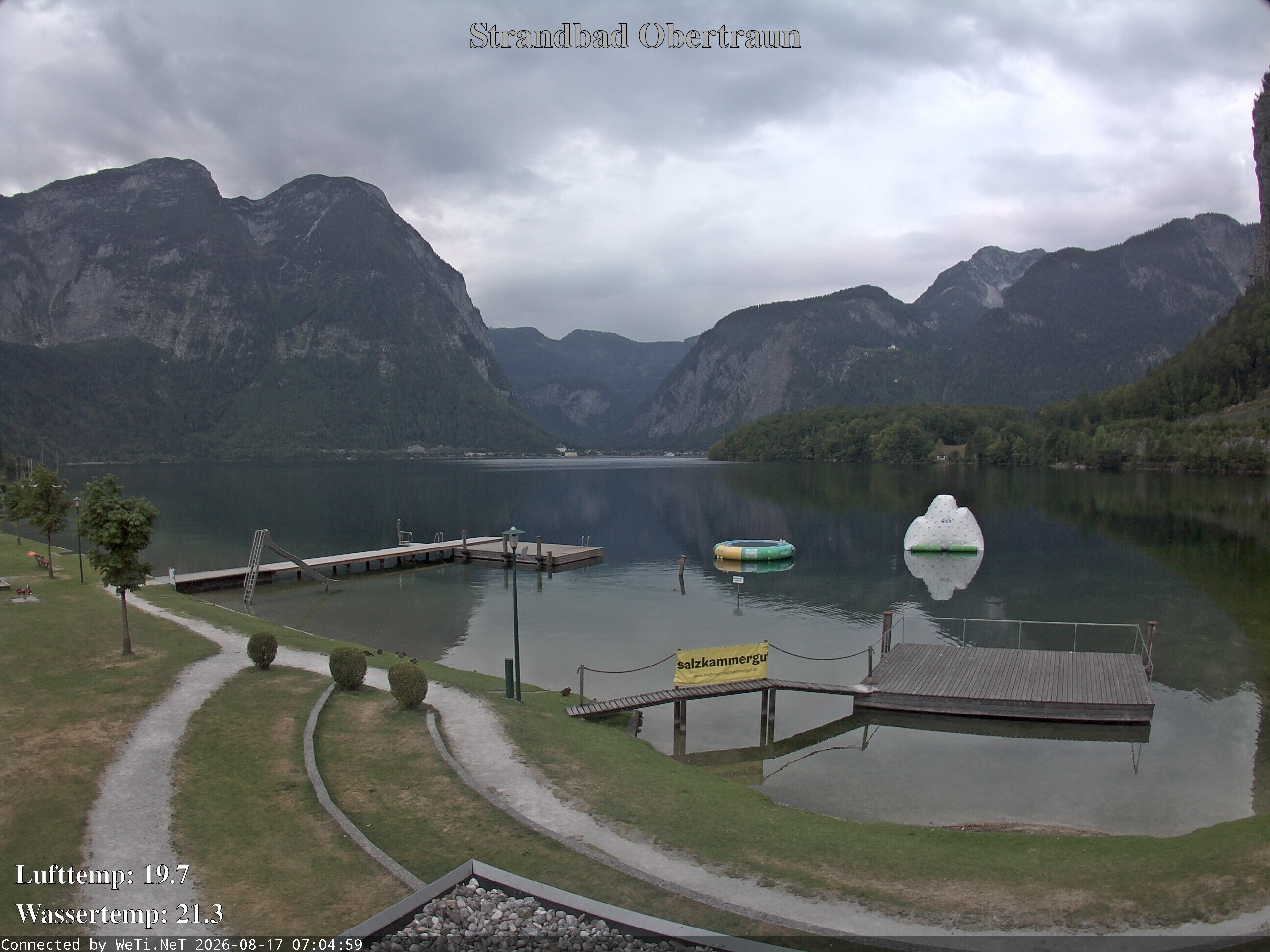 Archiv Foto Webcam Hallstätter See: Strandbad Obertraun