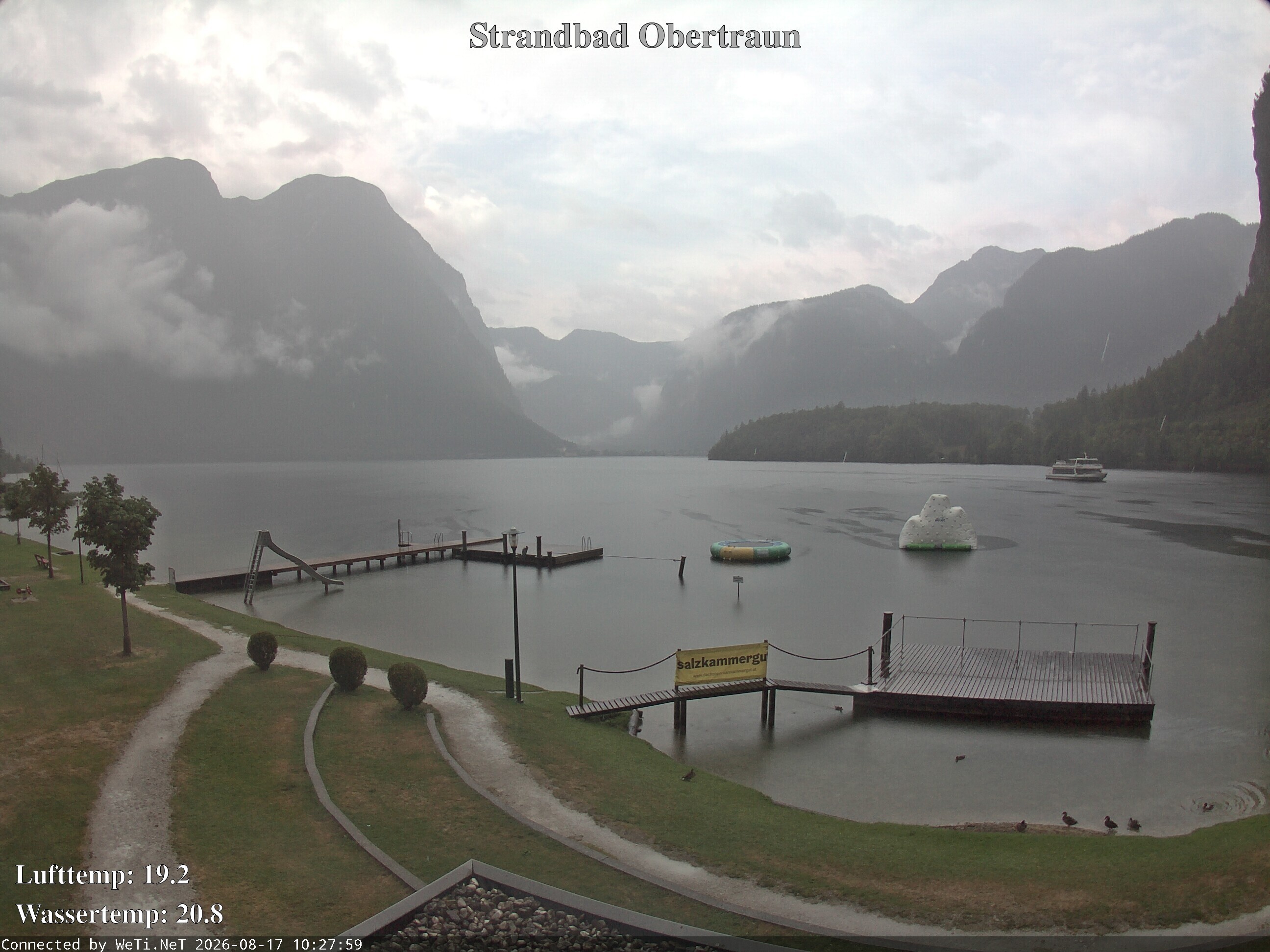 Archiv Foto Webcam Hallstätter See: Strandbad Obertraun