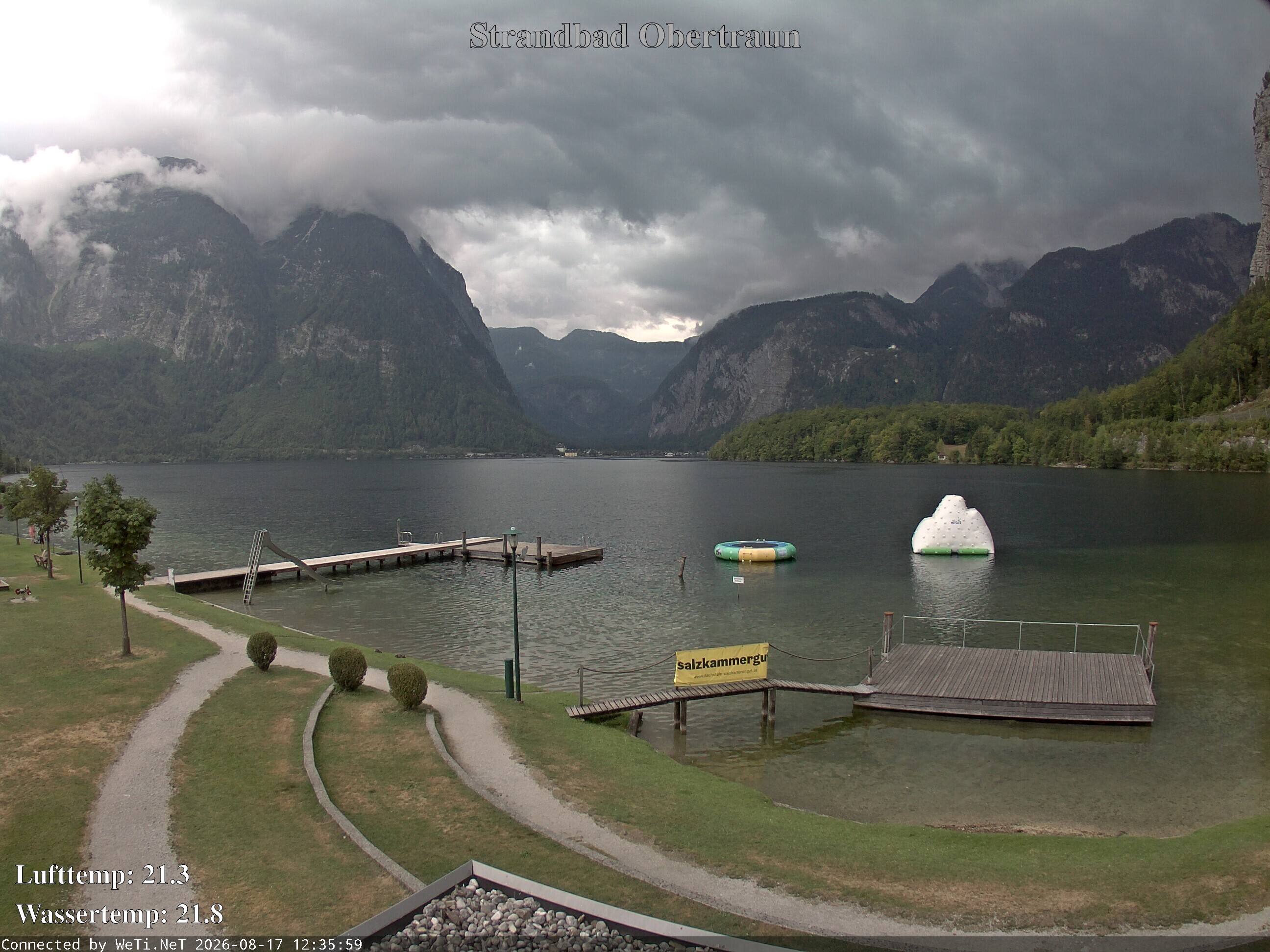 Archiv Foto Webcam Hallstätter See: Strandbad Obertraun