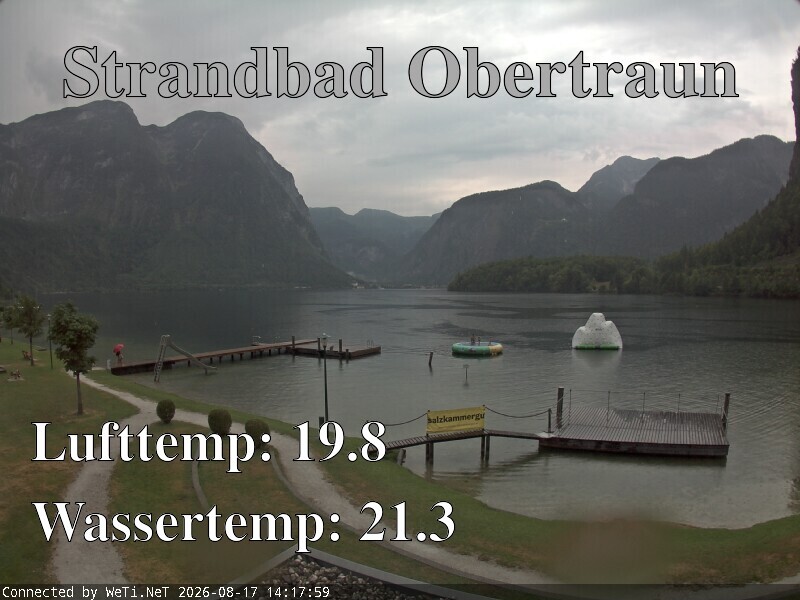 Archiv Foto Webcam Hallstätter See: Strandbad Obertraun