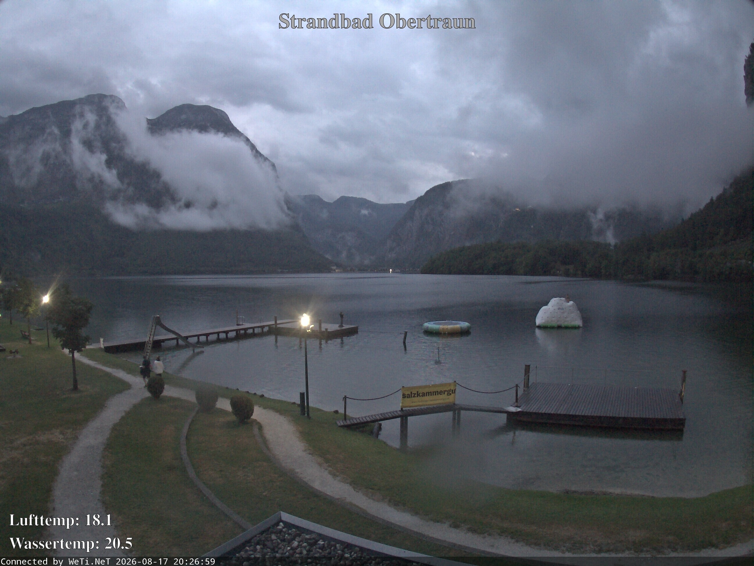 Archiv Foto Webcam Hallstätter See: Strandbad Obertraun
