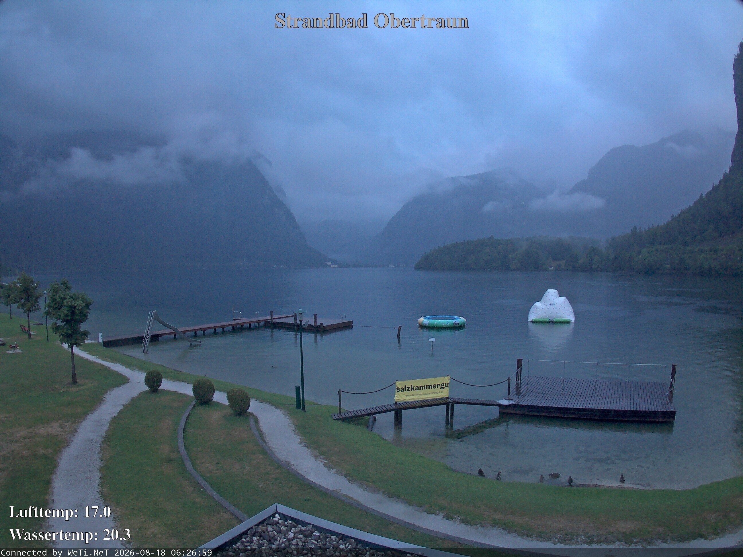 Archiv Foto Webcam Hallstätter See: Strandbad Obertraun
