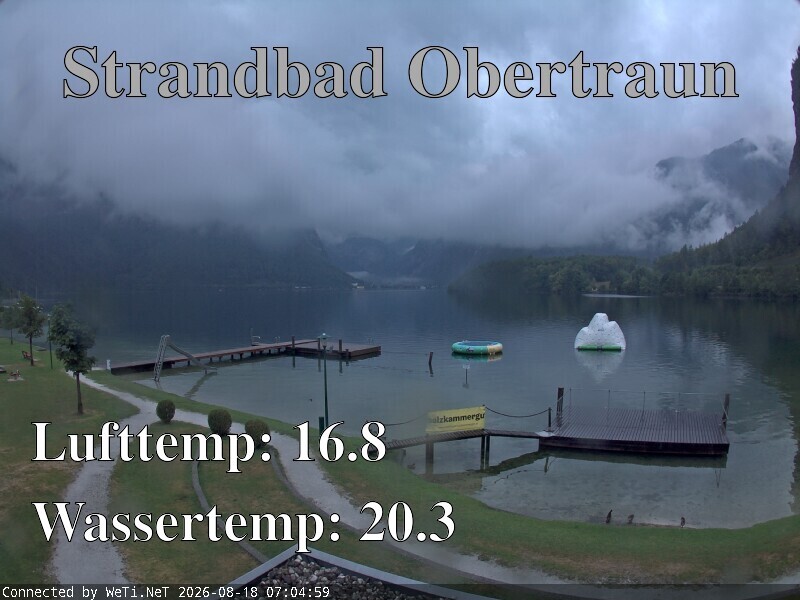 Archiv Foto Webcam Hallstätter See: Strandbad Obertraun