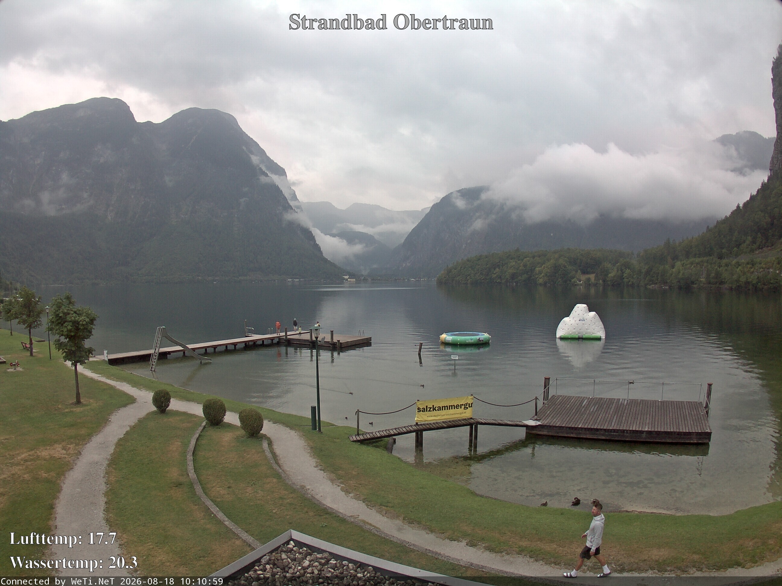 Archiv Foto Webcam Hallstätter See: Strandbad Obertraun