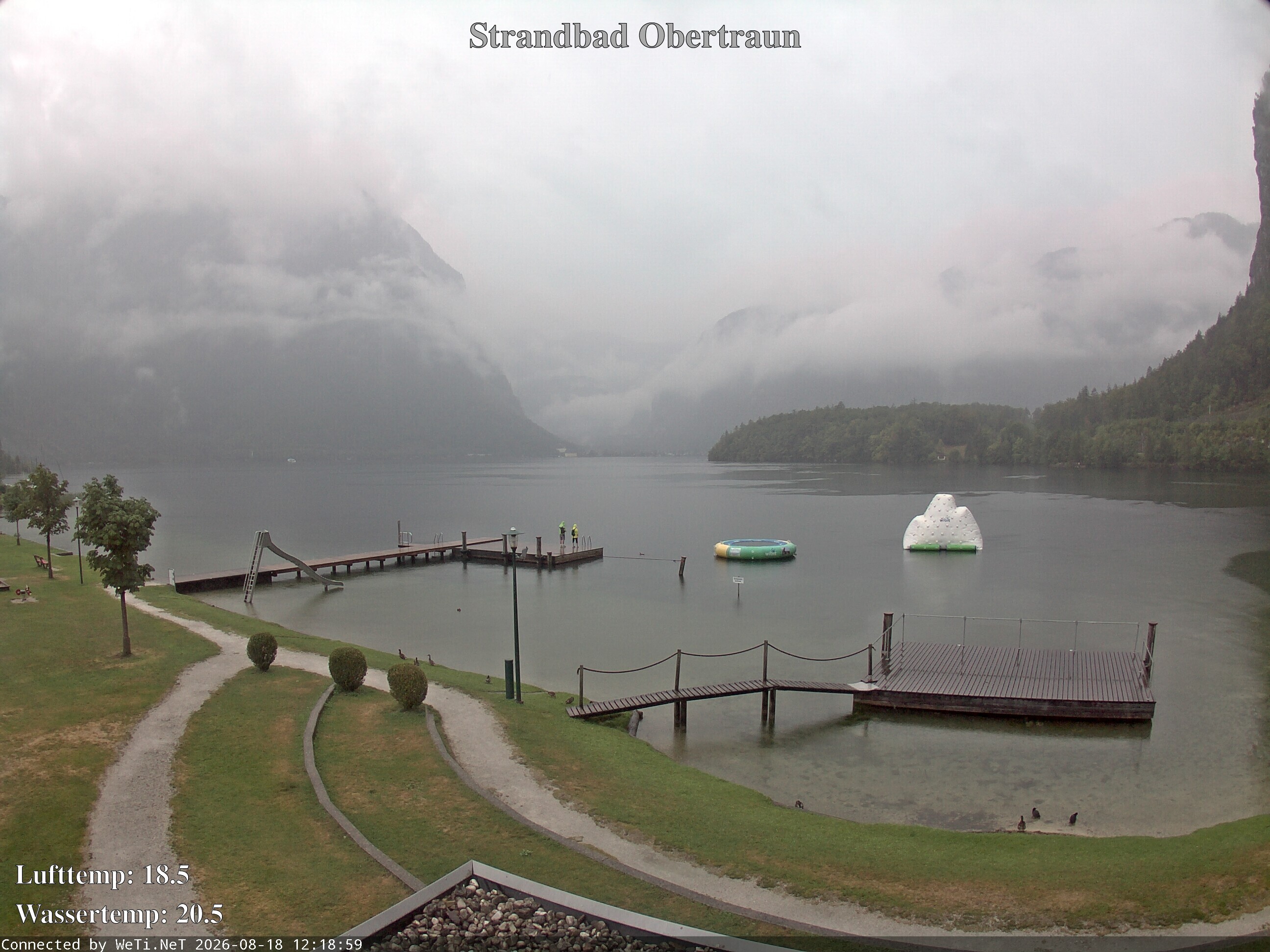Archiv Foto Webcam Hallstätter See: Strandbad Obertraun