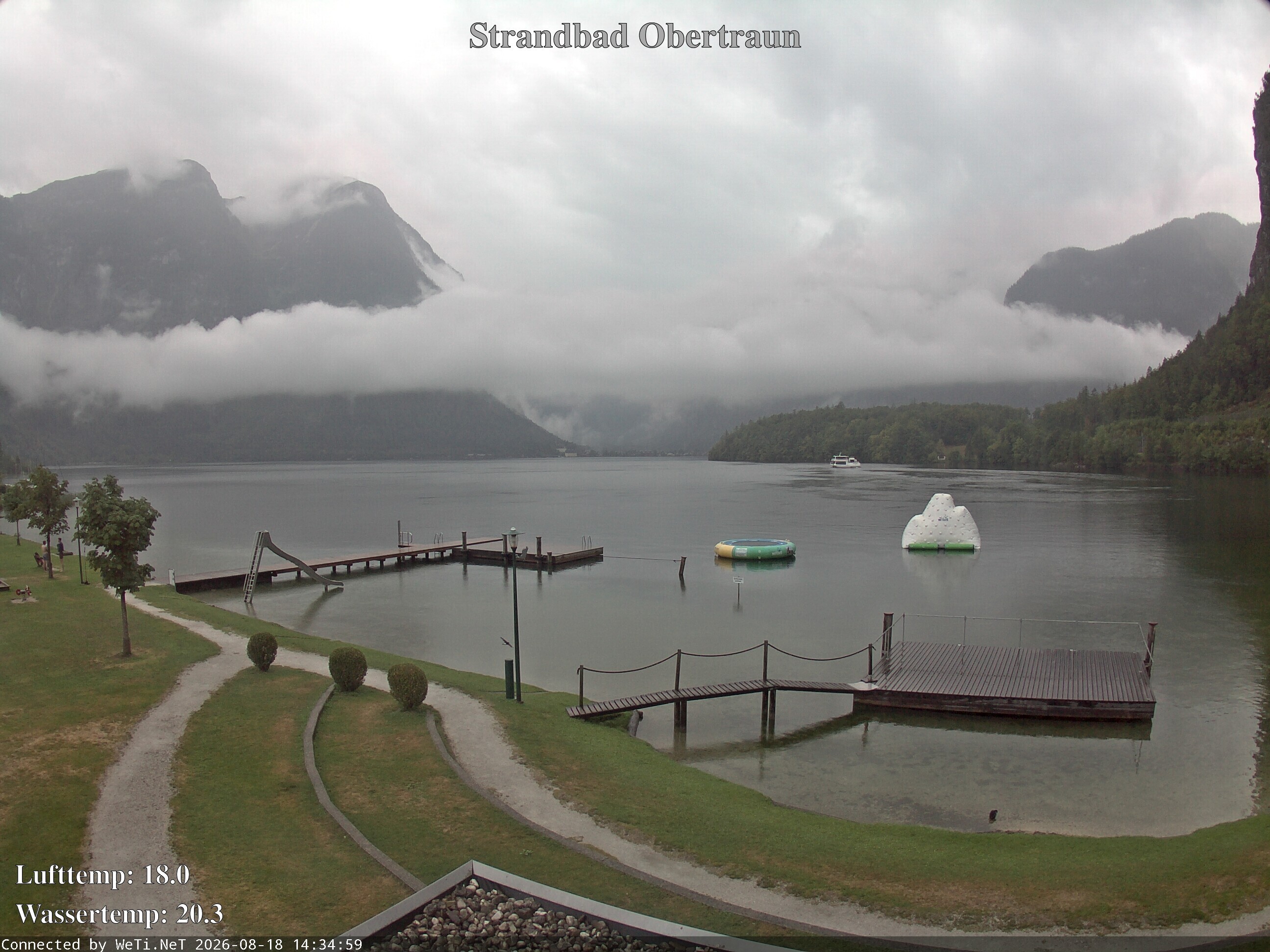 Archiv Foto Webcam Hallstätter See: Strandbad Obertraun