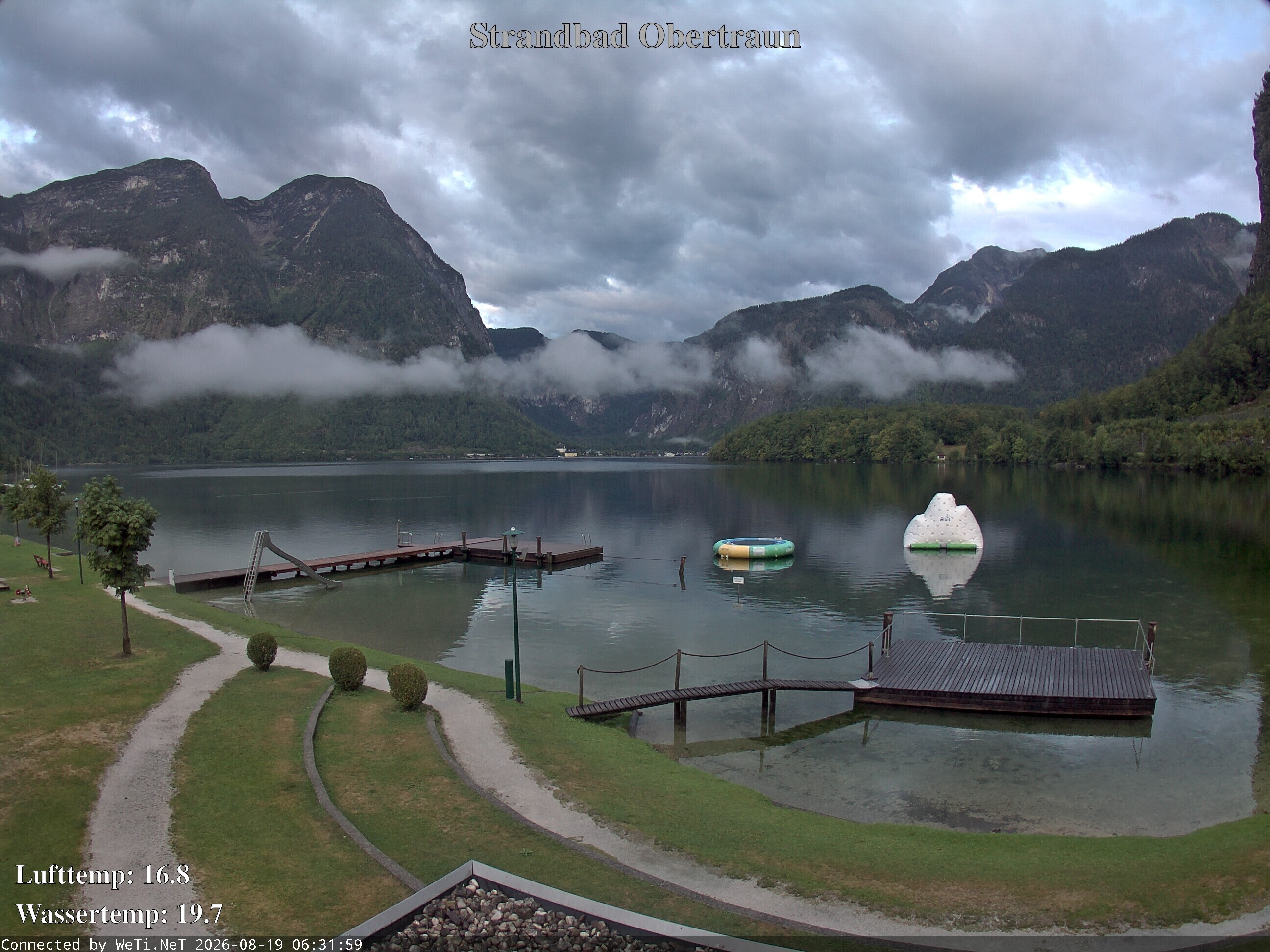 Archiv Foto Webcam Hallstätter See: Strandbad Obertraun