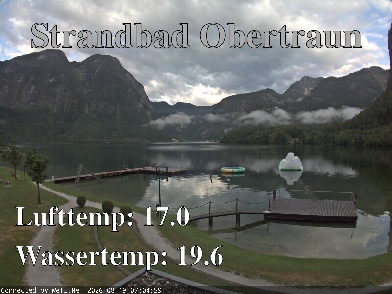 Archiv Foto Webcam Hallstätter See: Strandbad Obertraun