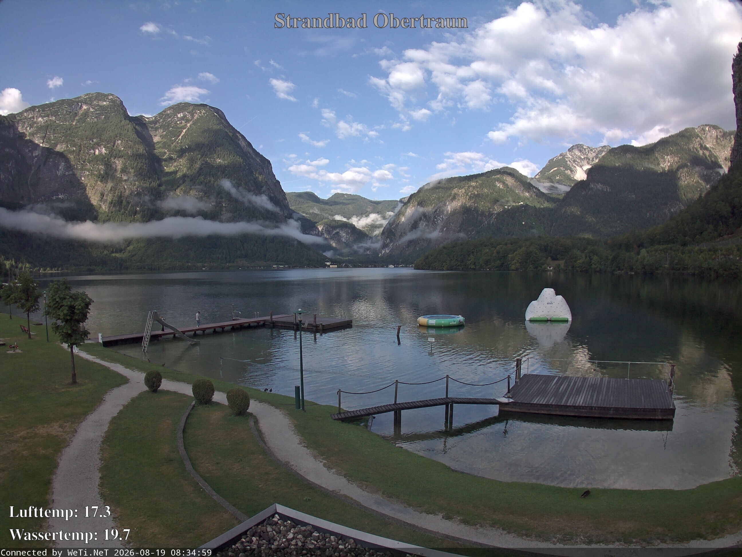 Archiv Foto Webcam Hallstätter See: Strandbad Obertraun