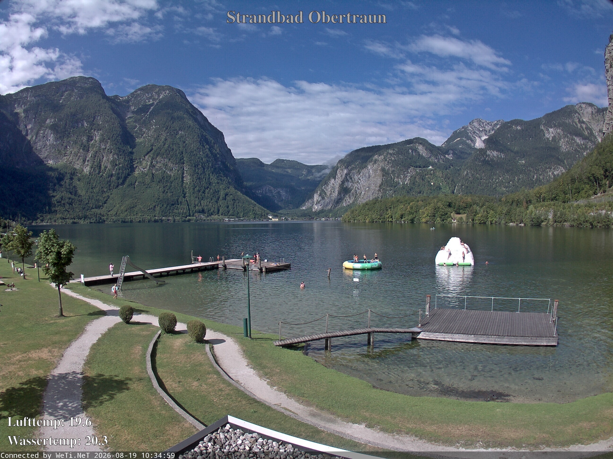 Archiv Foto Webcam Hallstätter See: Strandbad Obertraun