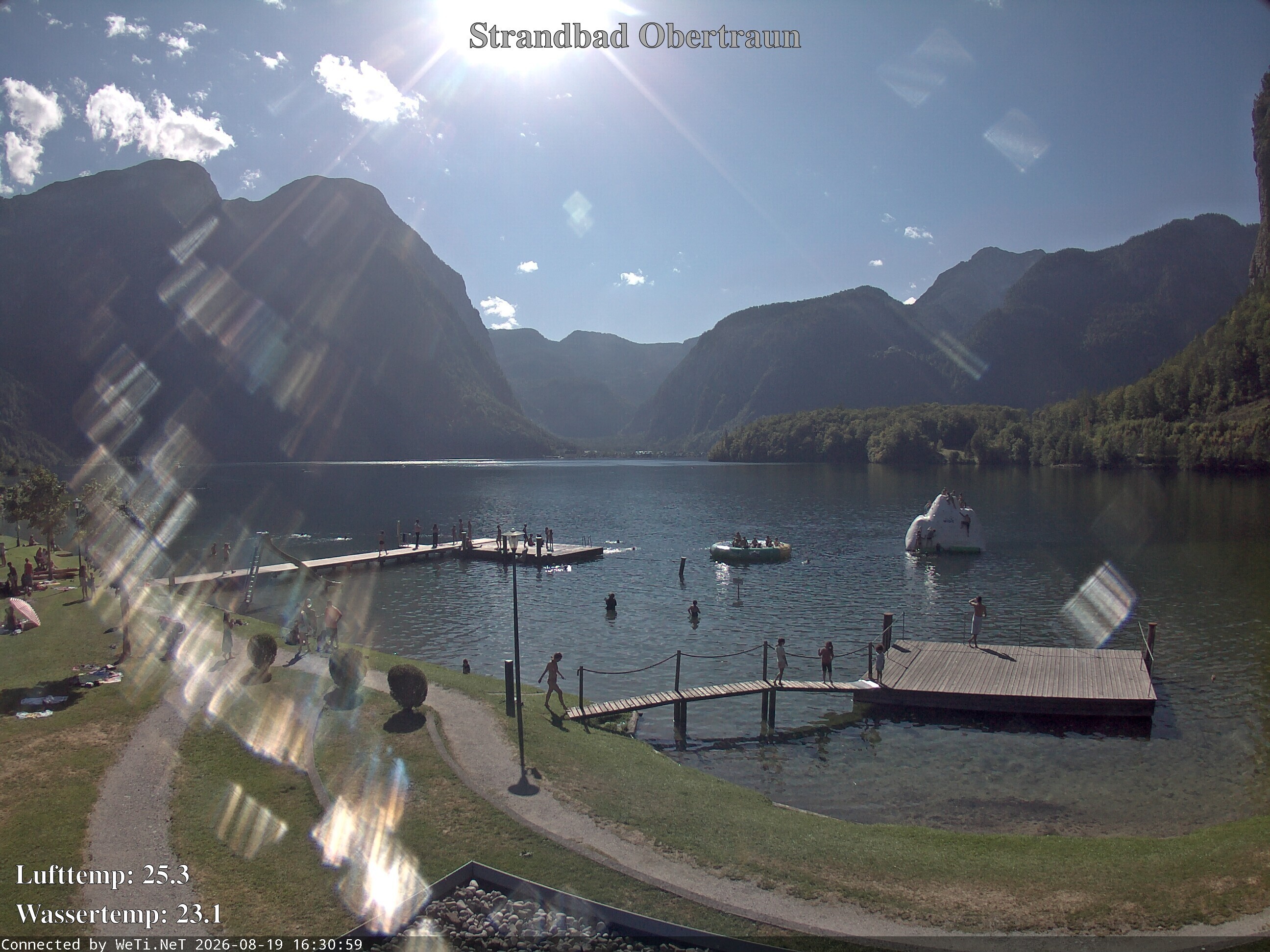 Archiv Foto Webcam Hallstätter See: Strandbad Obertraun