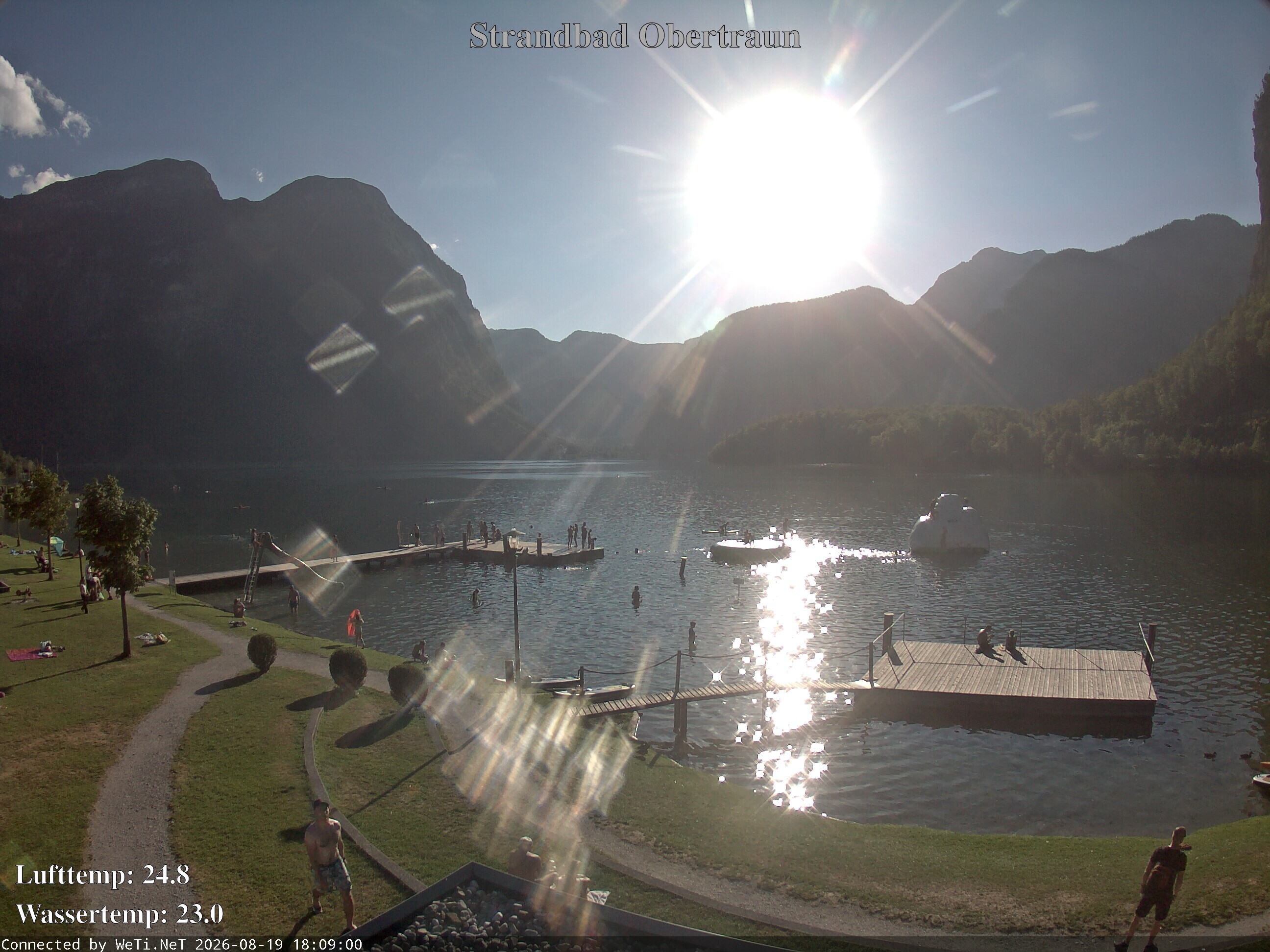 Archiv Foto Webcam Hallstätter See: Strandbad Obertraun