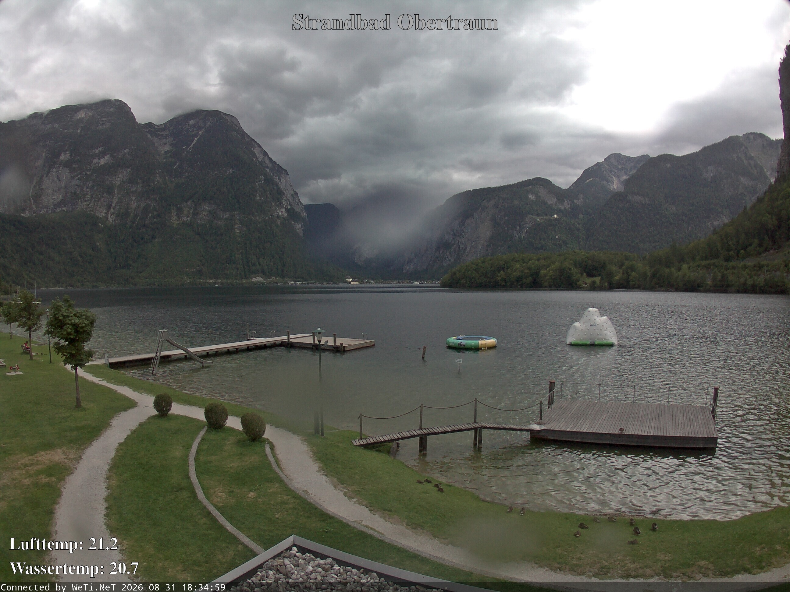 Archiv Foto Webcam Hallstätter See: Strandbad Obertraun