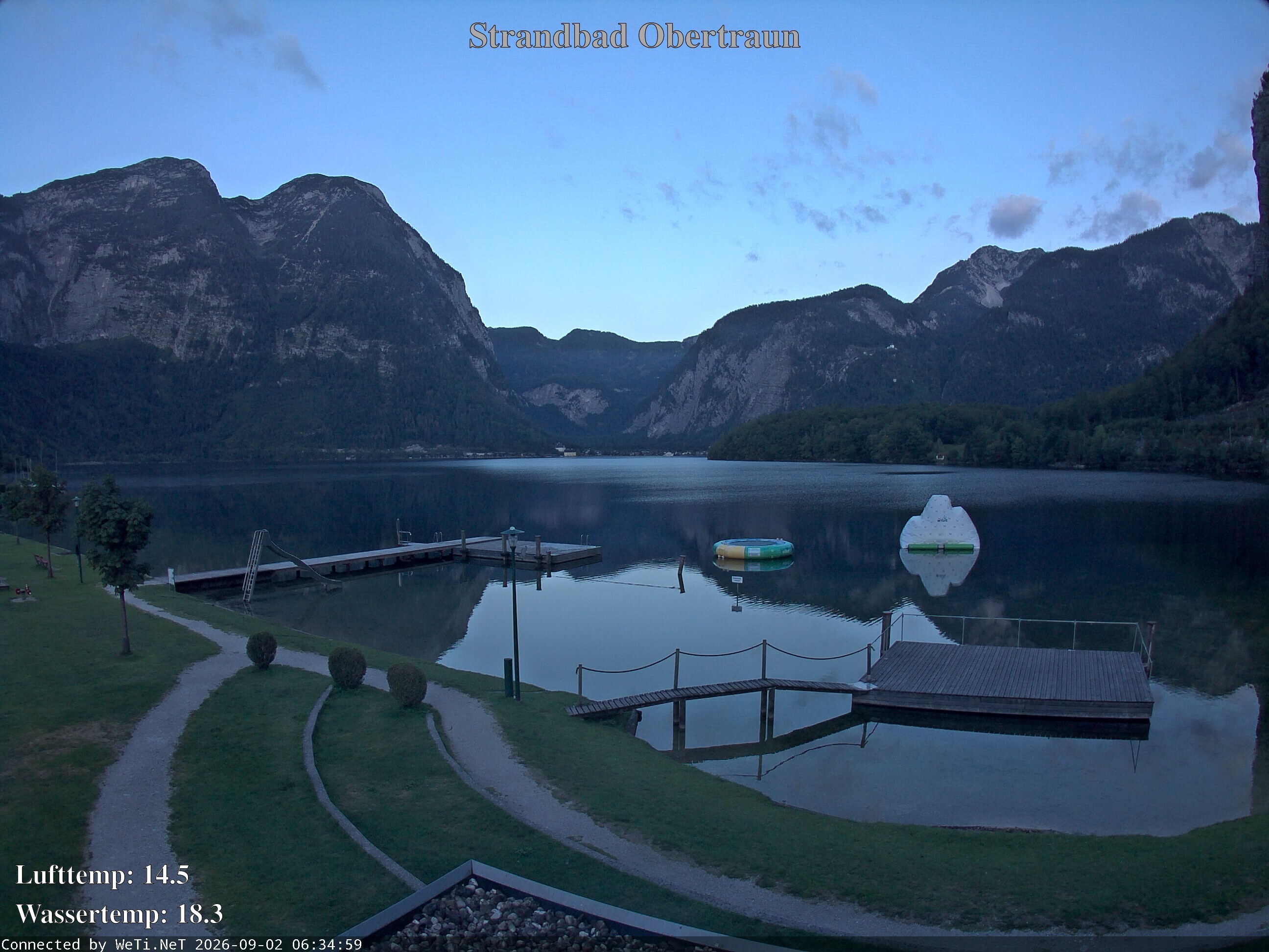 Archiv Foto Webcam Hallstätter See: Strandbad Obertraun
