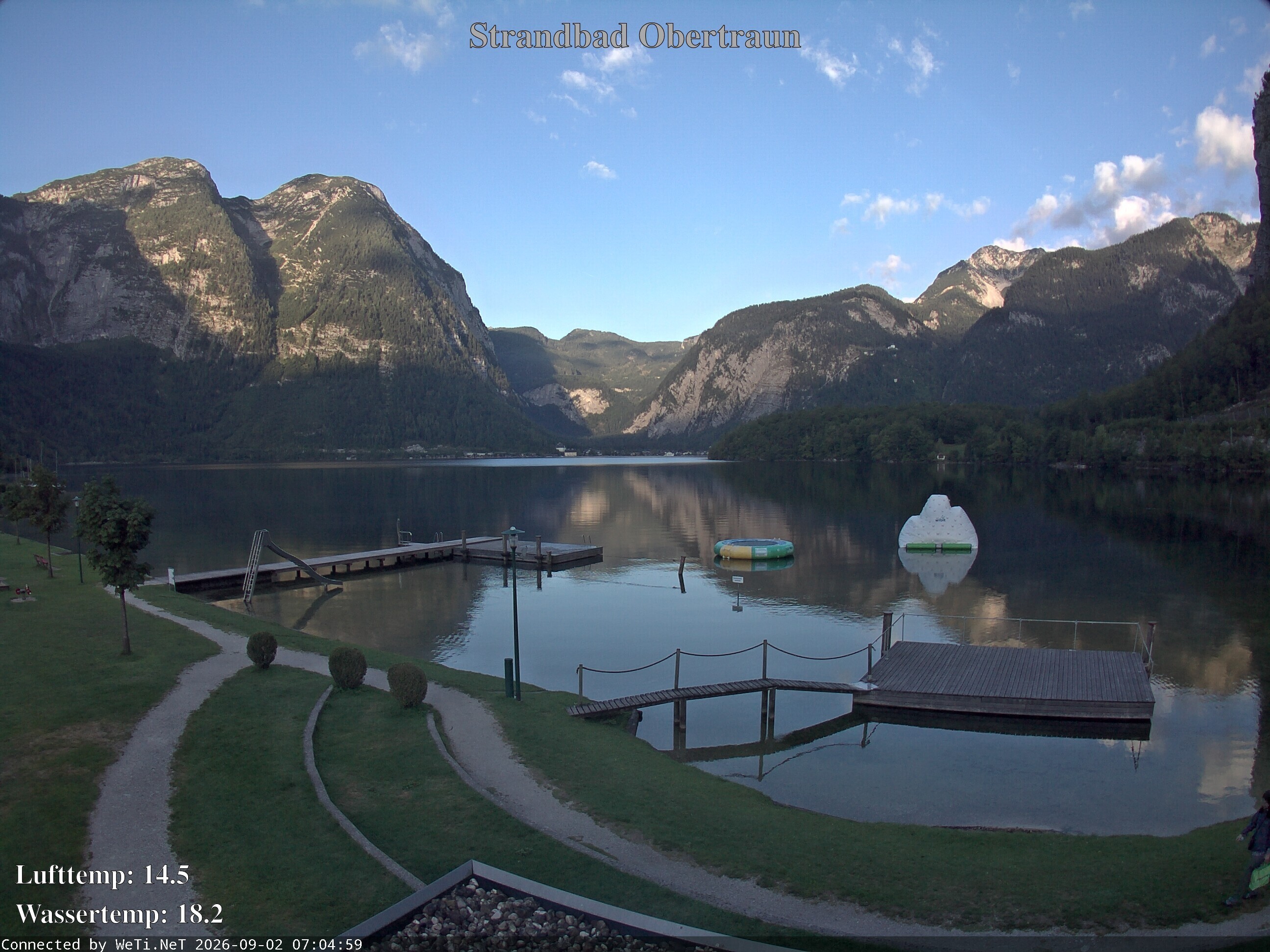 Archiv Foto Webcam Hallstätter See: Strandbad Obertraun