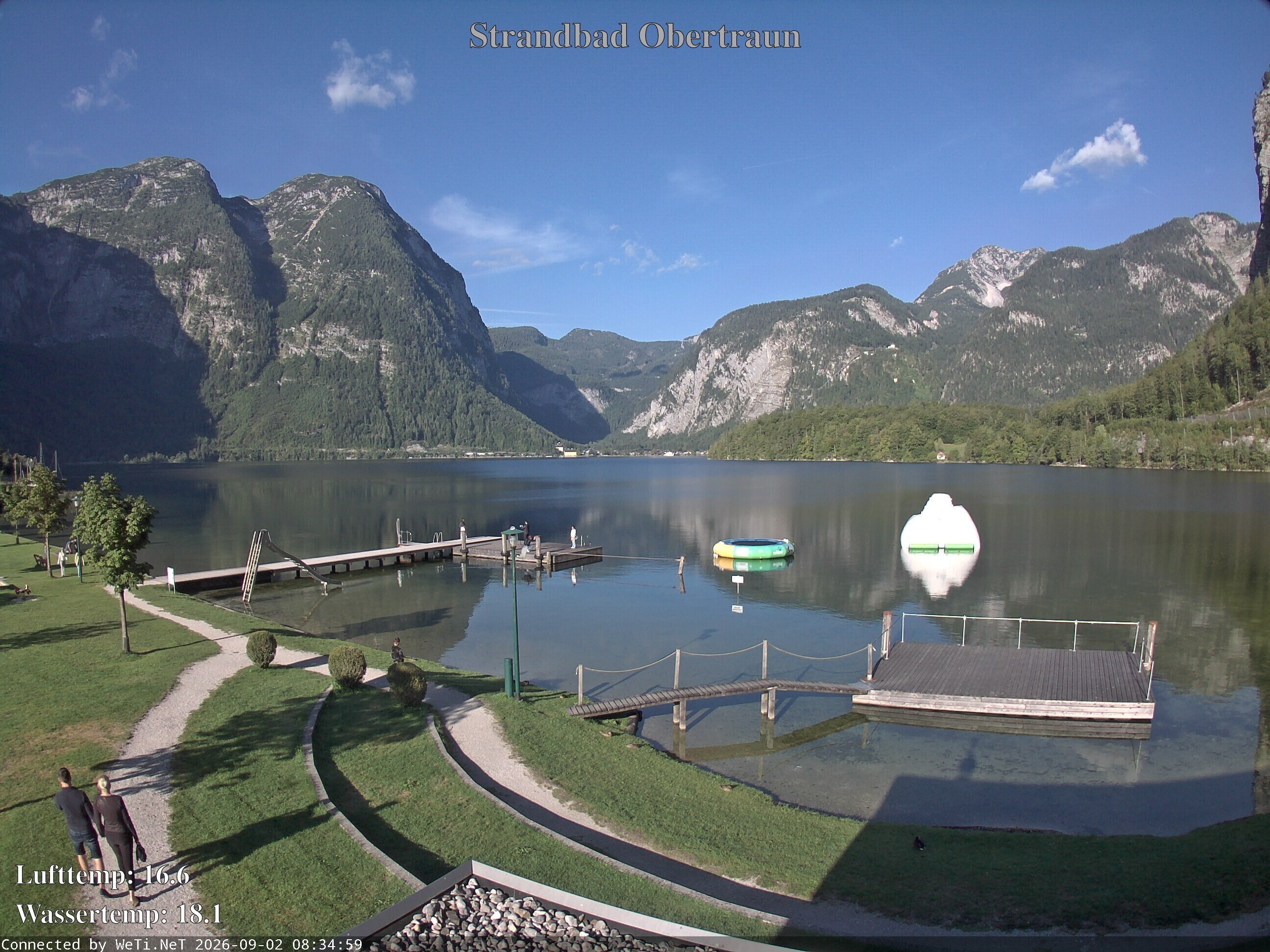 Archiv Foto Webcam Hallstätter See: Strandbad Obertraun