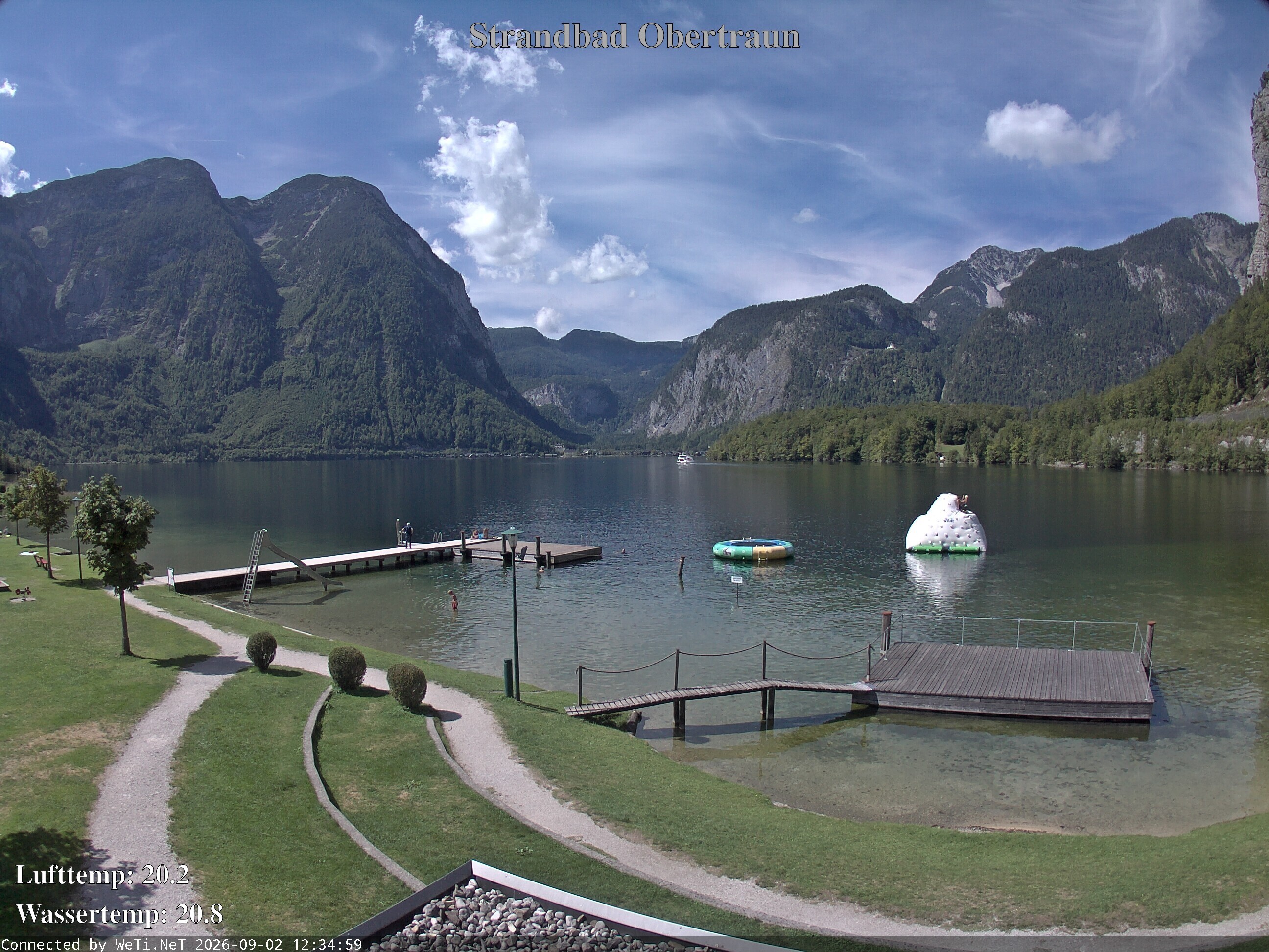 Archiv Foto Webcam Hallstätter See: Strandbad Obertraun