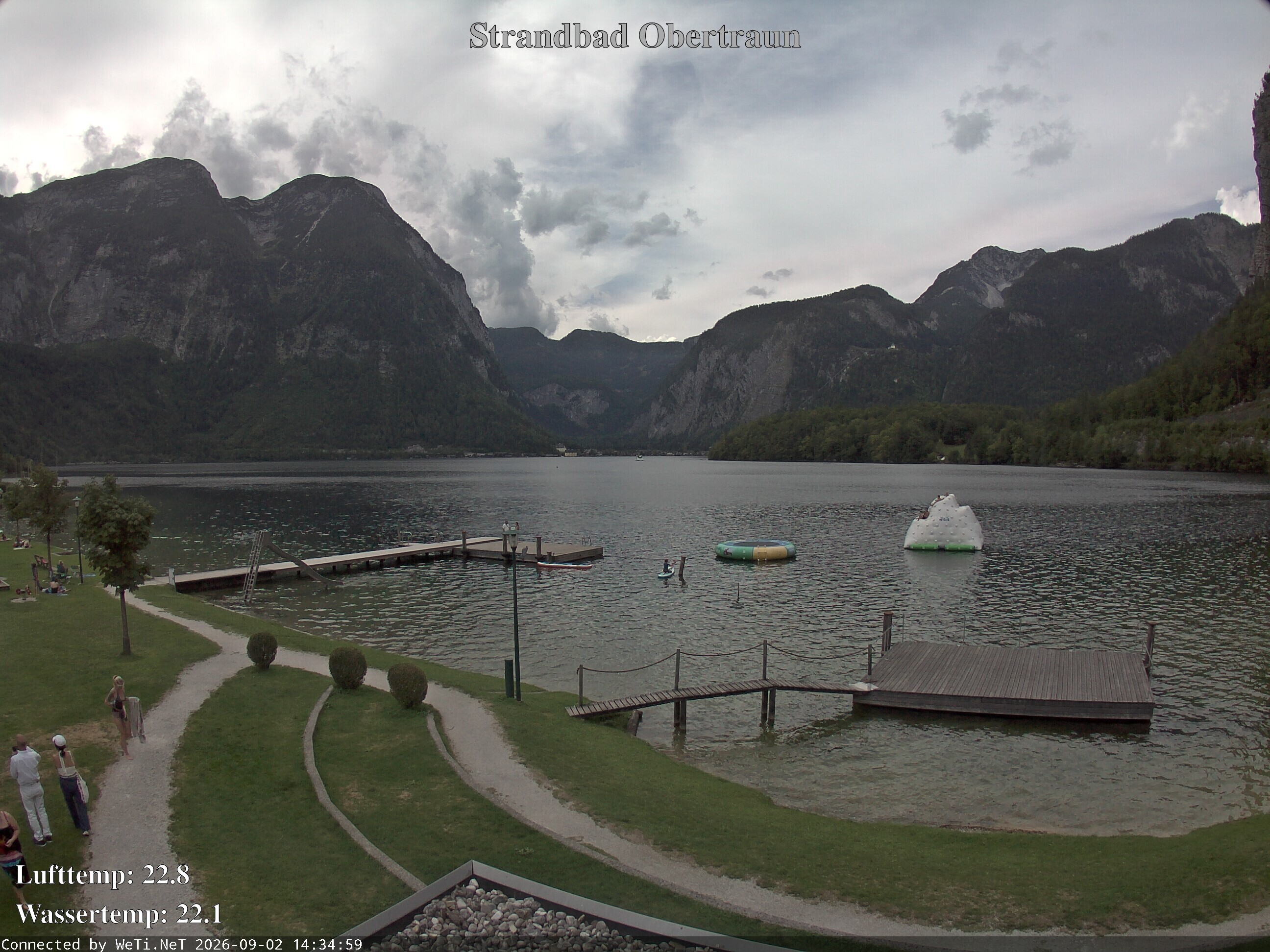 Archiv Foto Webcam Hallstätter See: Strandbad Obertraun