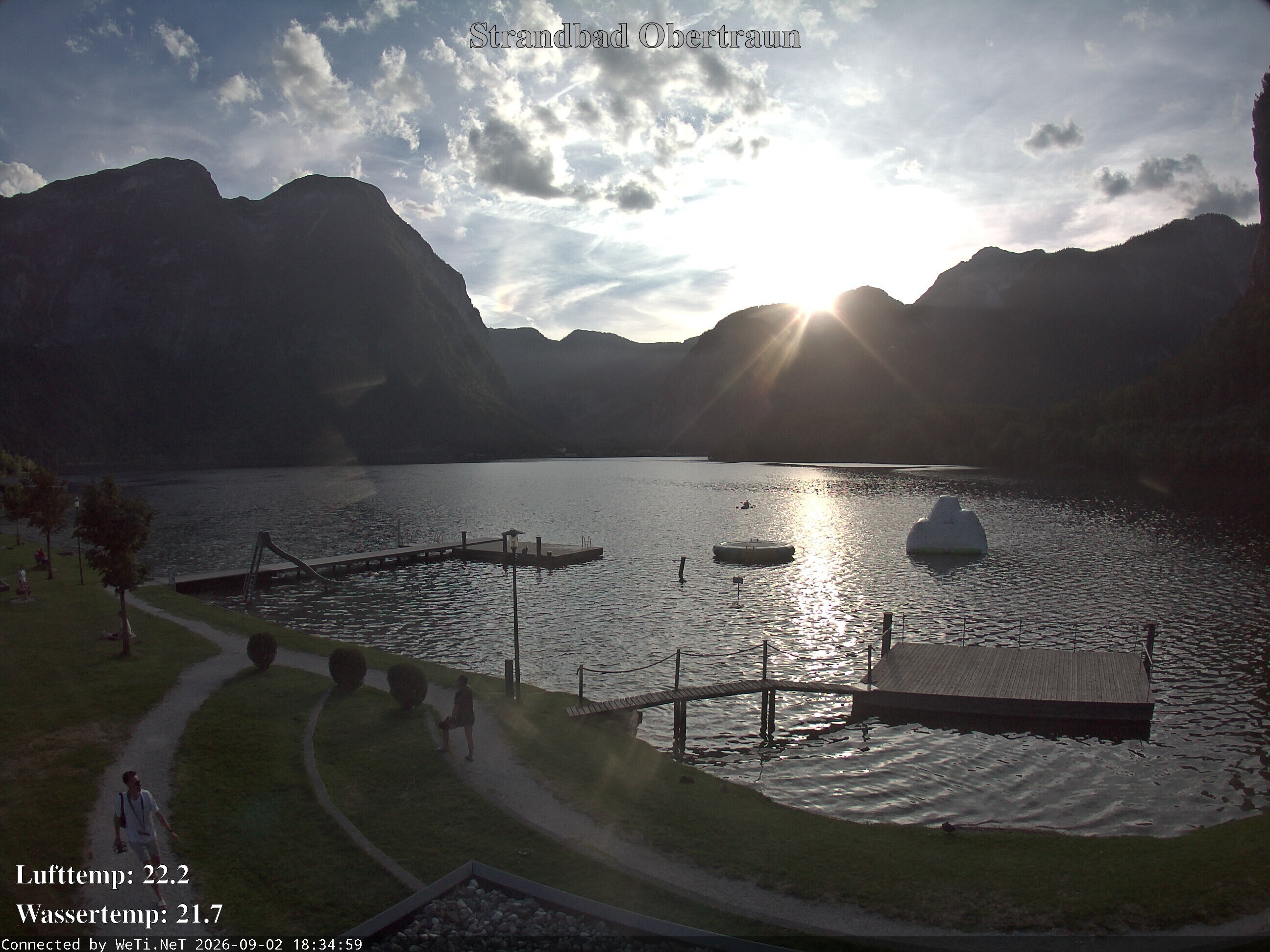 Archiv Foto Webcam Hallstätter See: Strandbad Obertraun