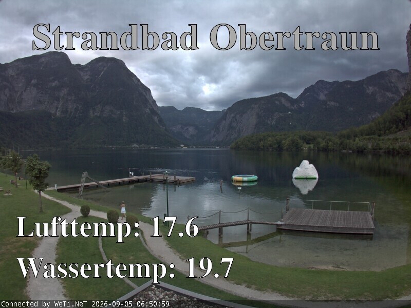 Archiv Foto Webcam Hallstätter See: Strandbad Obertraun