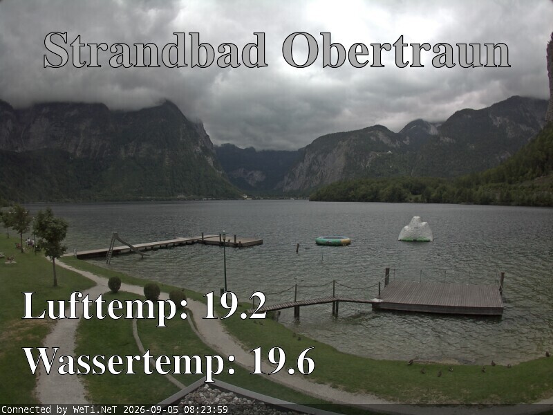 Archiv Foto Webcam Hallstätter See: Strandbad Obertraun