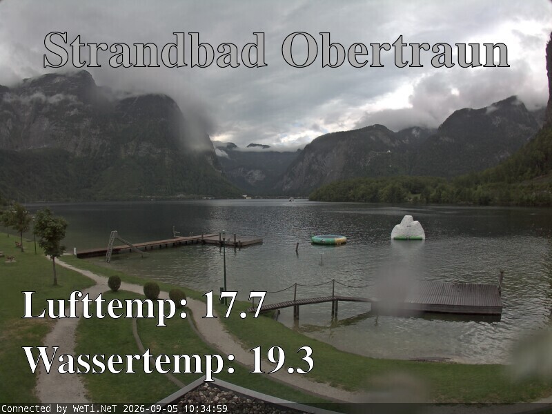 Archiv Foto Webcam Hallstätter See: Strandbad Obertraun