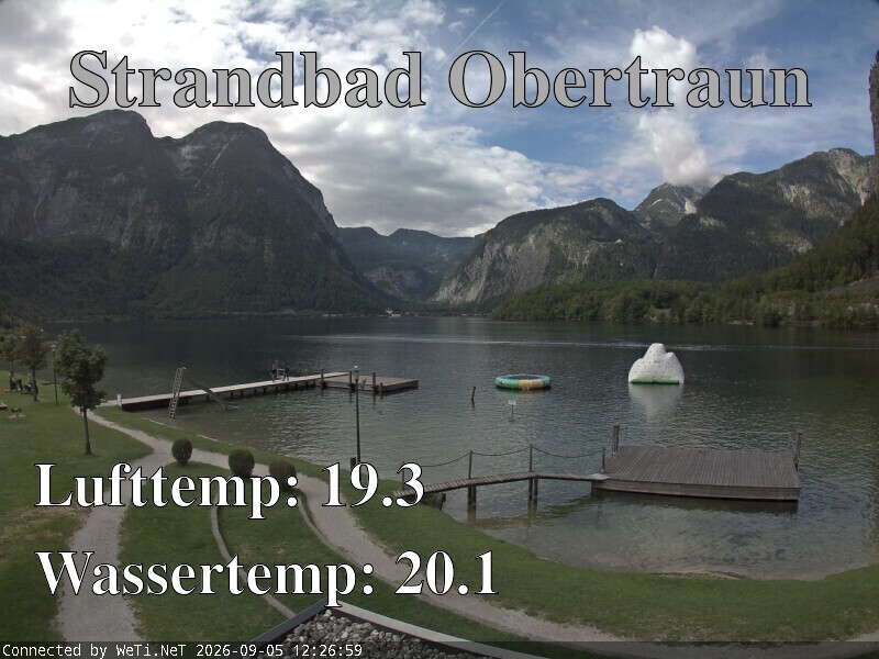 Archiv Foto Webcam Hallstätter See: Strandbad Obertraun