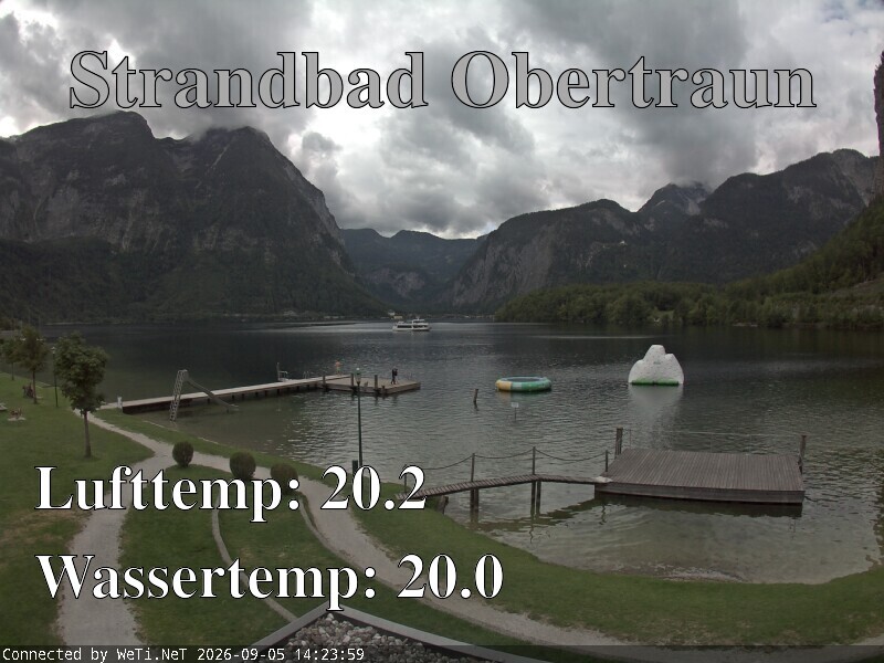 Archiv Foto Webcam Hallstätter See: Strandbad Obertraun
