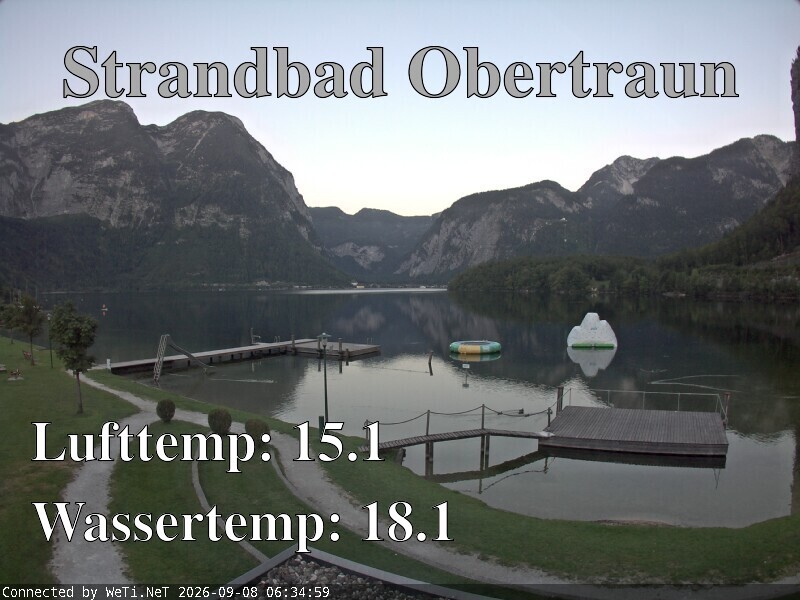 Archiv Foto Webcam Hallstätter See: Strandbad Obertraun