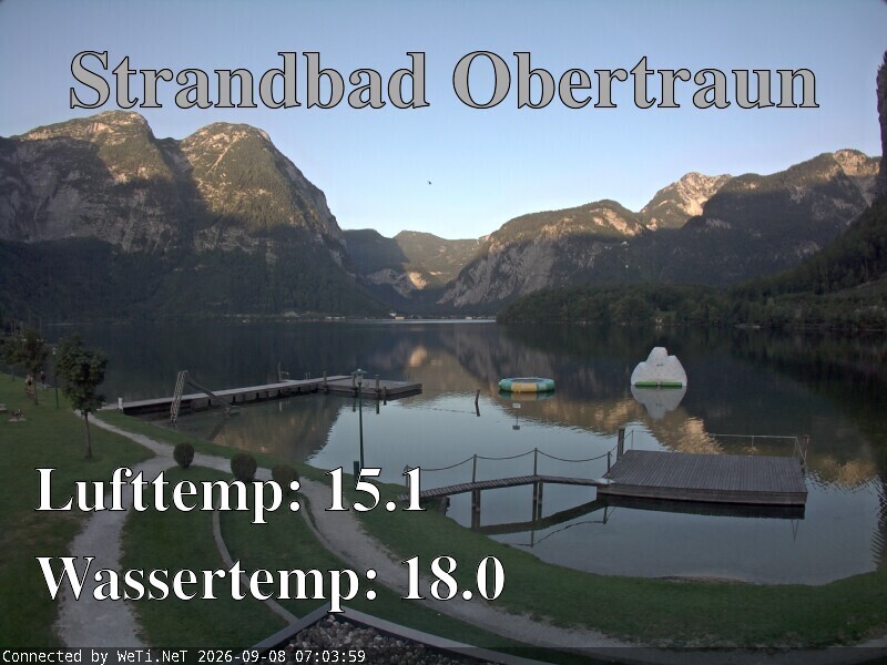 Archiv Foto Webcam Hallstätter See: Strandbad Obertraun