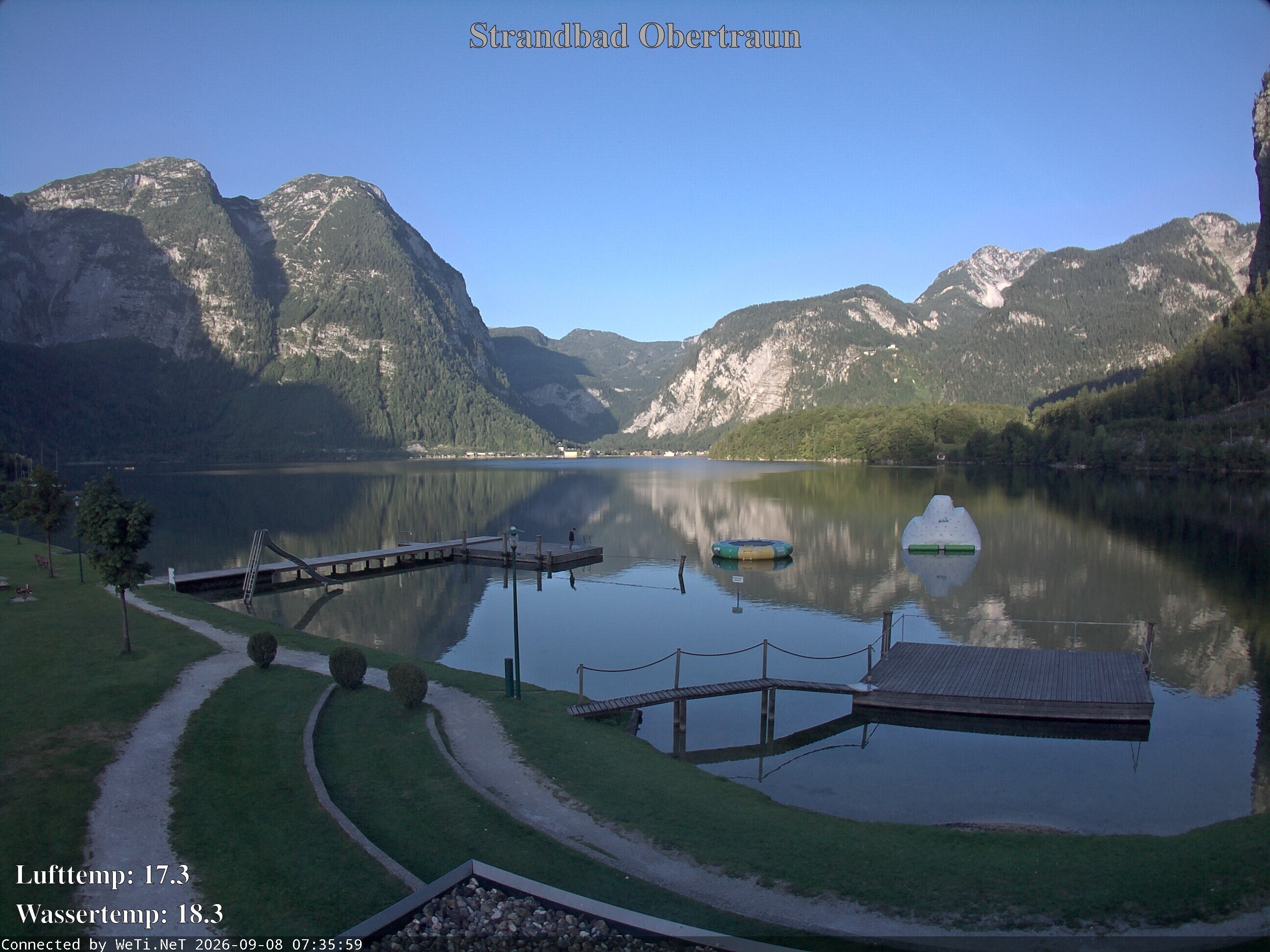 Archiv Foto Webcam Hallstätter See: Strandbad Obertraun