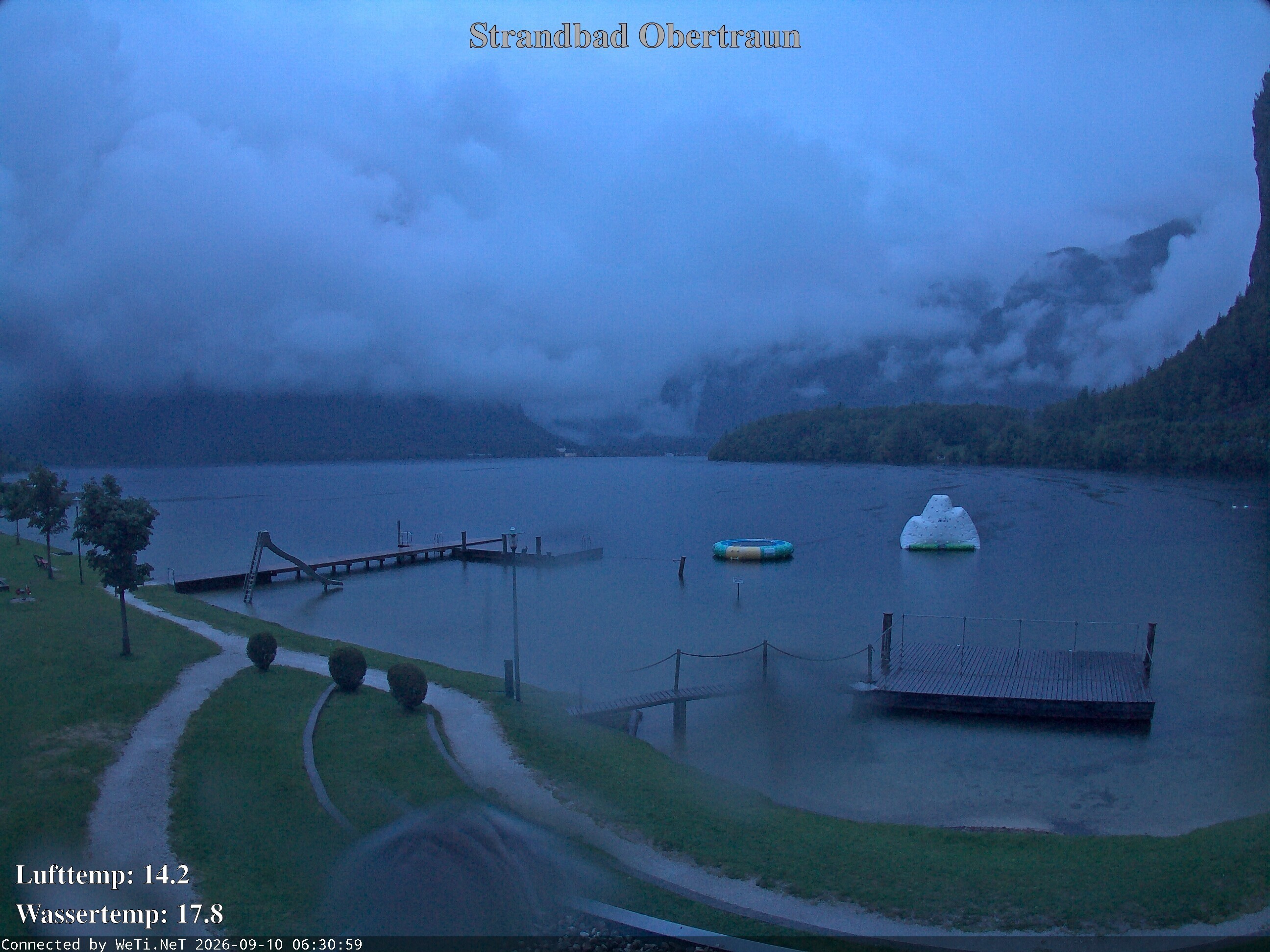 Archiv Foto Webcam Hallstätter See: Strandbad Obertraun
