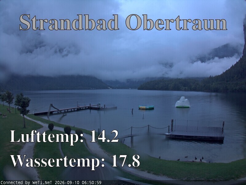 Archiv Foto Webcam Hallstätter See: Strandbad Obertraun