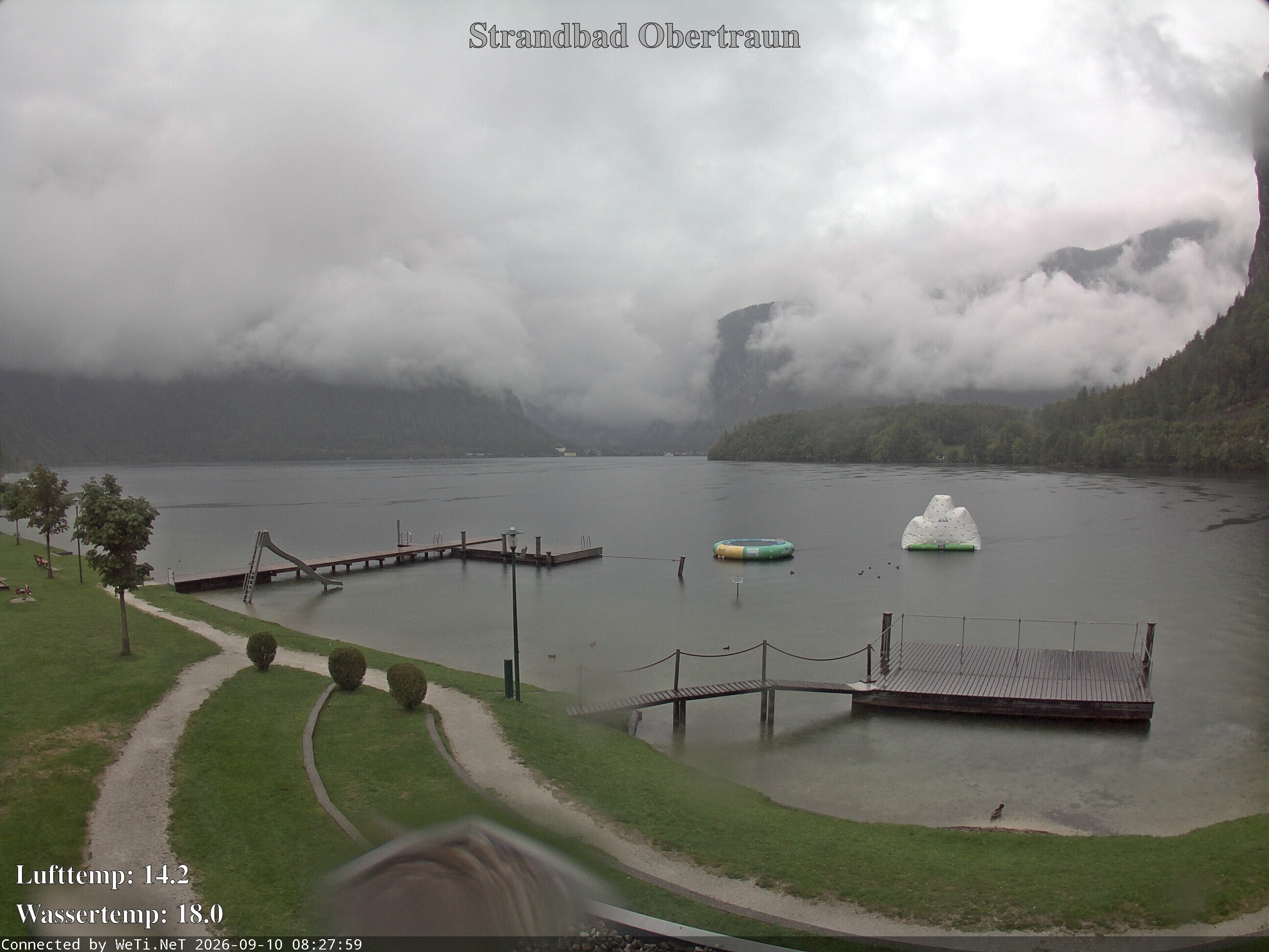 Archiv Foto Webcam Hallstätter See: Strandbad Obertraun