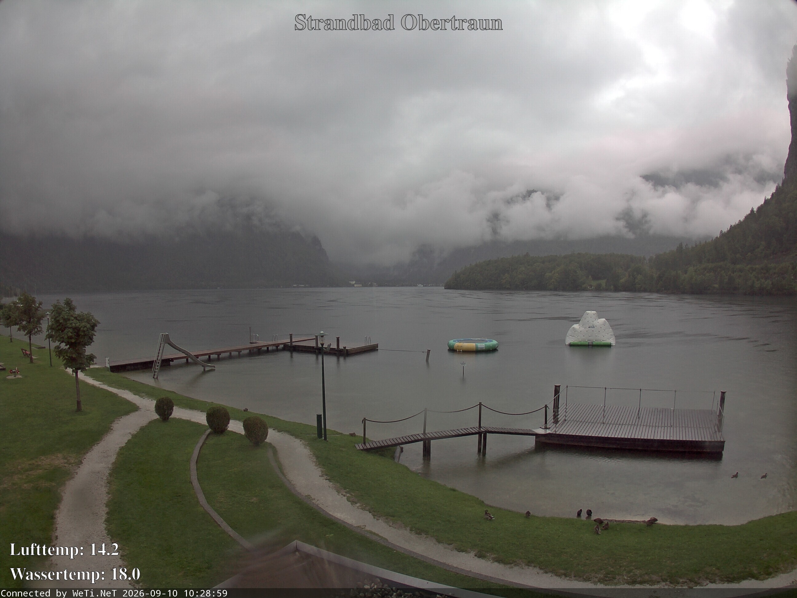 Archiv Foto Webcam Hallstätter See: Strandbad Obertraun