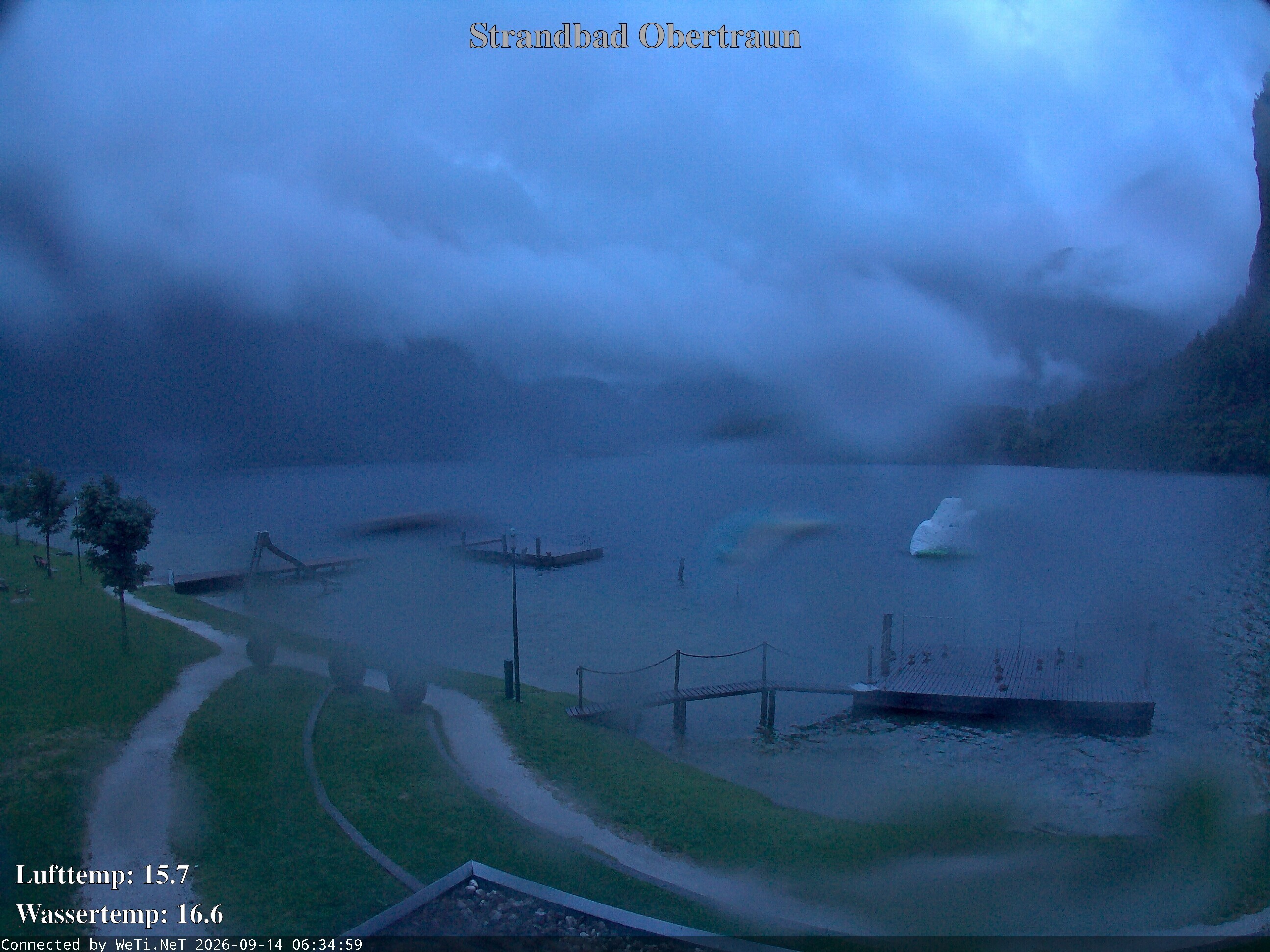 Archiv Foto Webcam Hallstätter See: Strandbad Obertraun