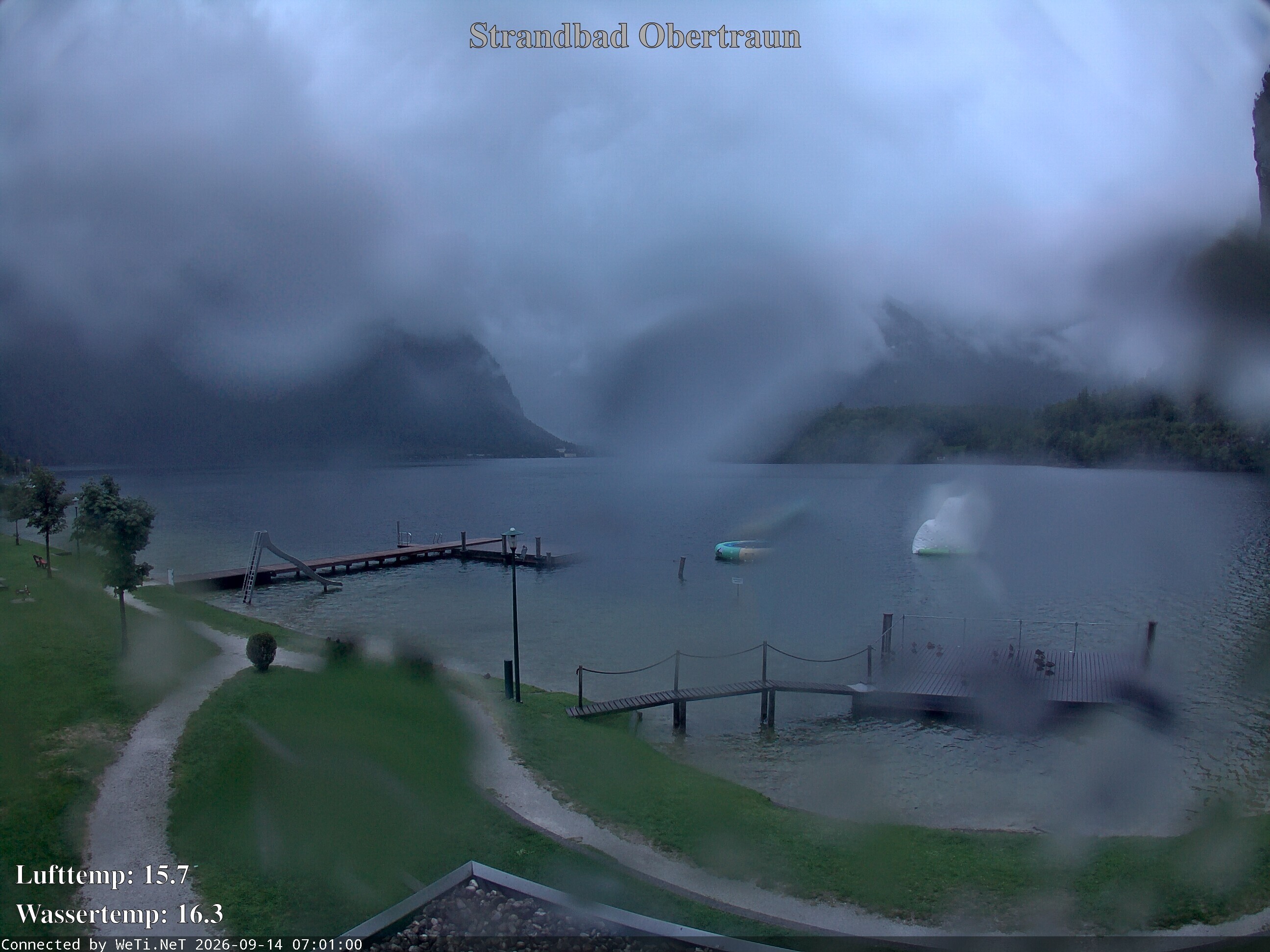 Archiv Foto Webcam Hallstätter See: Strandbad Obertraun