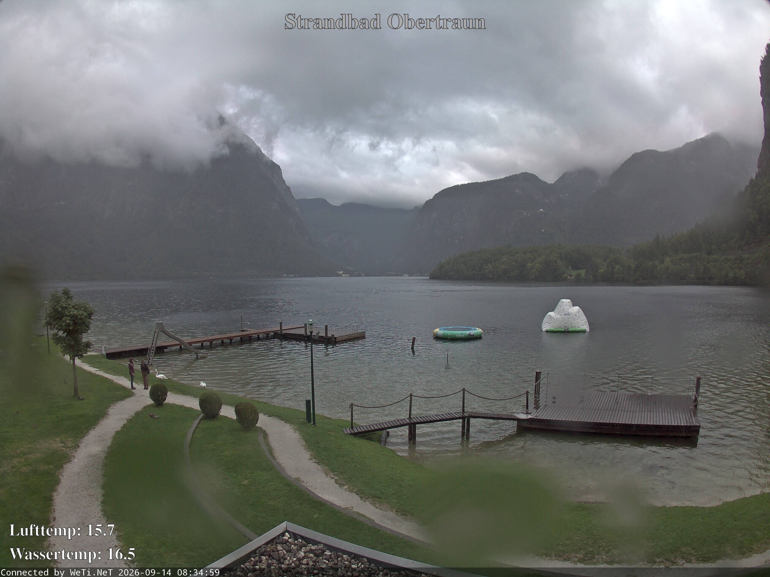 Archiv Foto Webcam Hallstätter See: Strandbad Obertraun