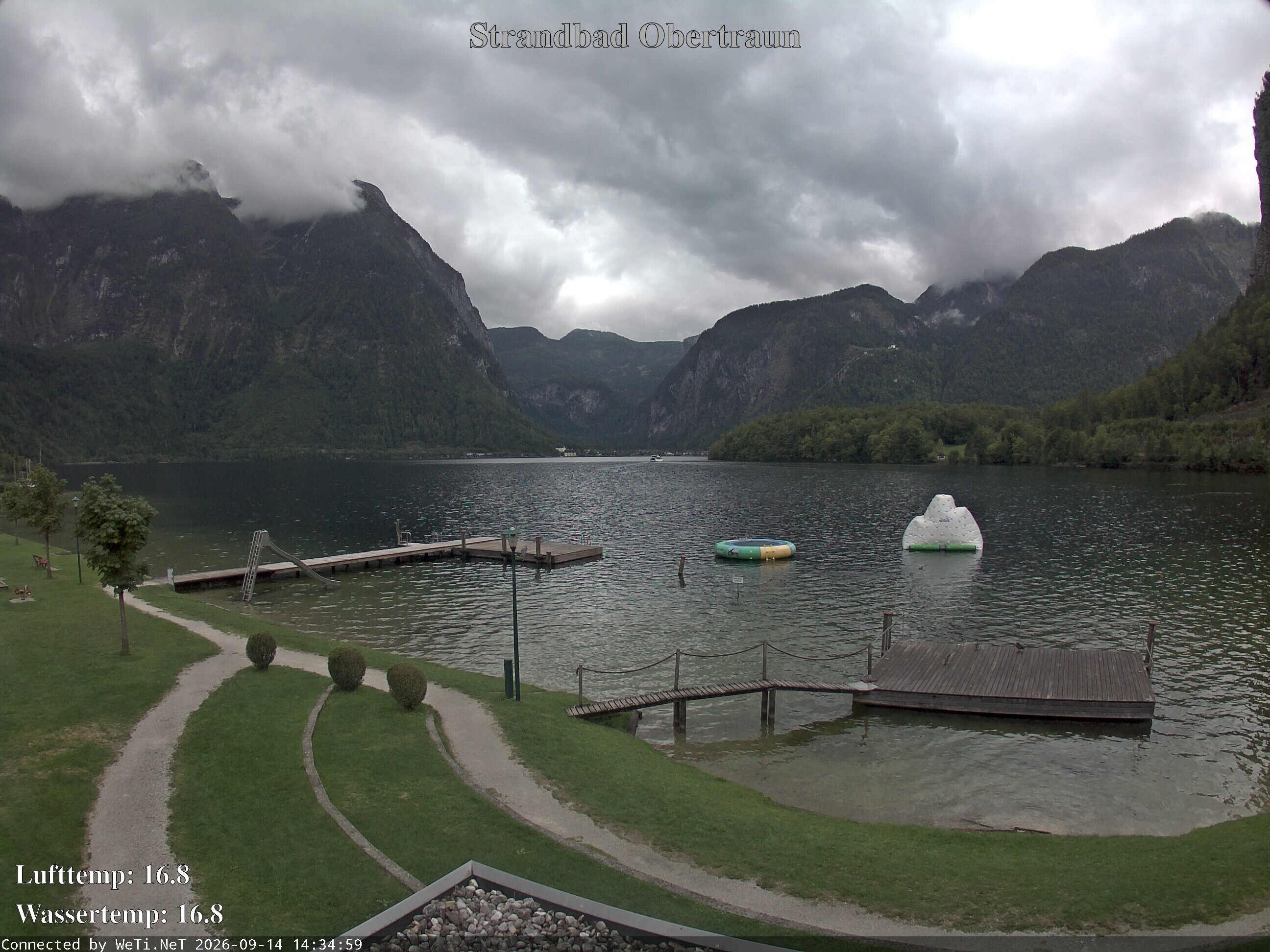 Archiv Foto Webcam Hallstätter See: Strandbad Obertraun