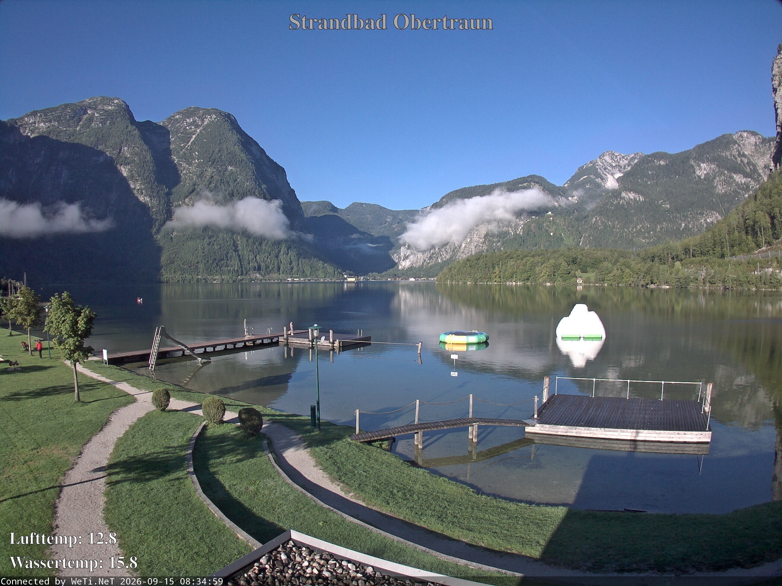 Archiv Foto Webcam Hallstätter See: Strandbad Obertraun