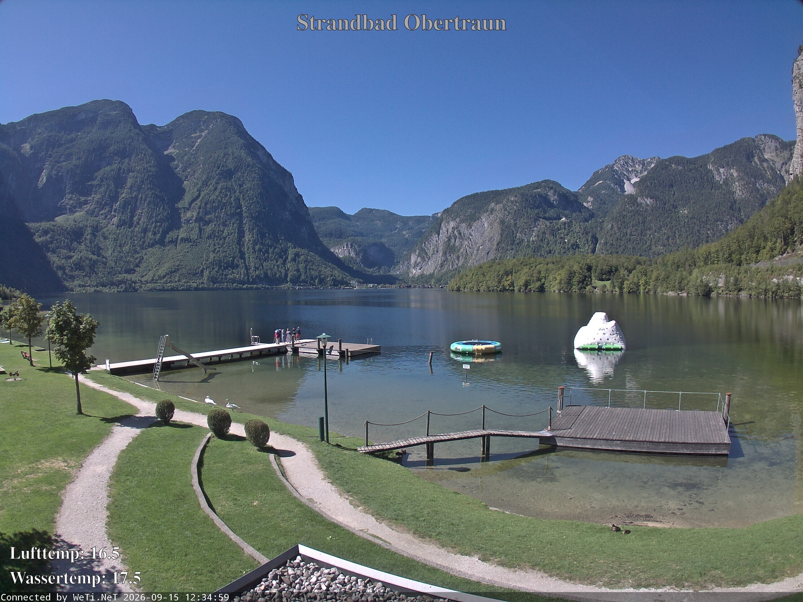Archiv Foto Webcam Hallstätter See: Strandbad Obertraun
