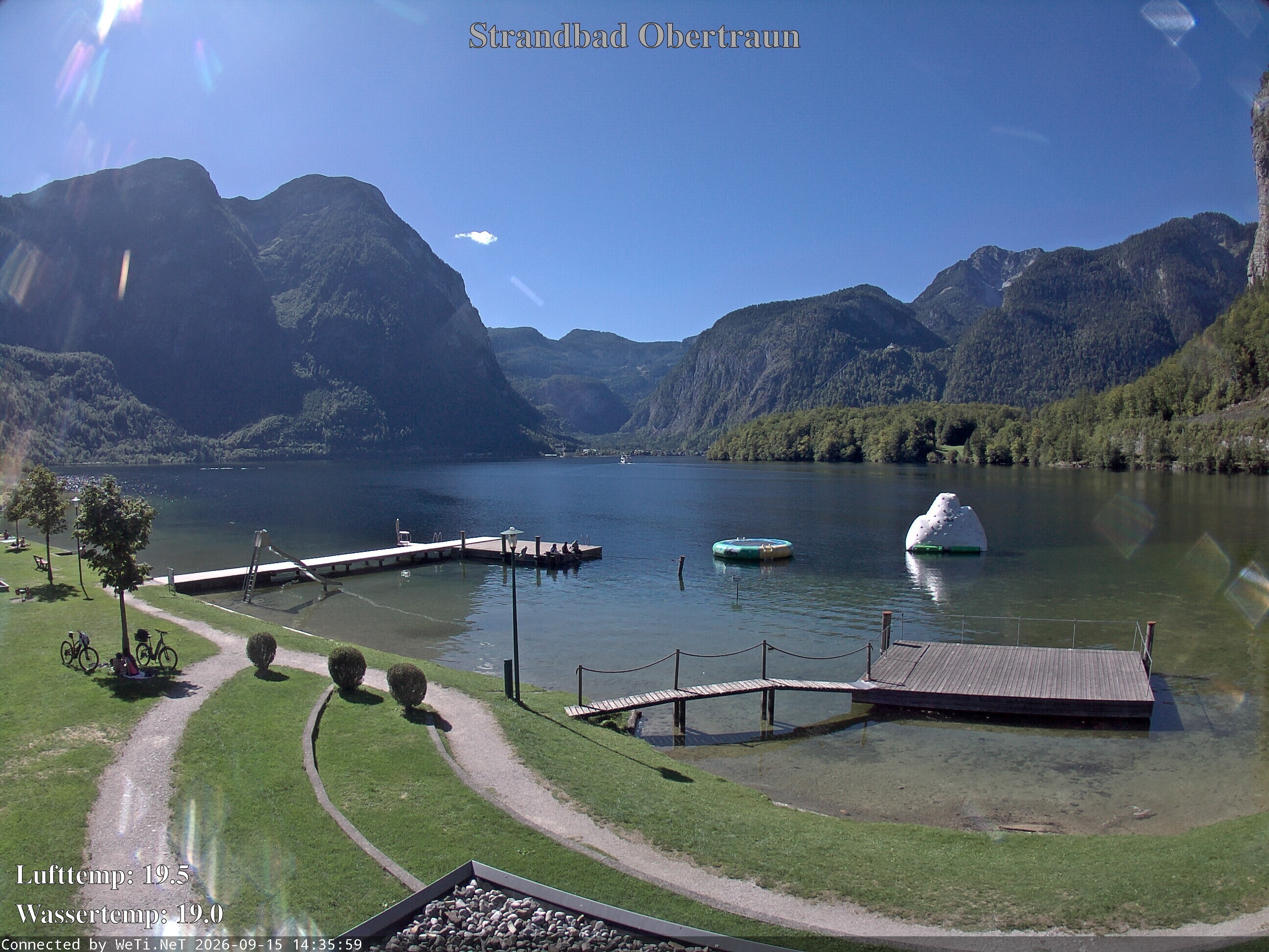 Archiv Foto Webcam Hallstätter See: Strandbad Obertraun
