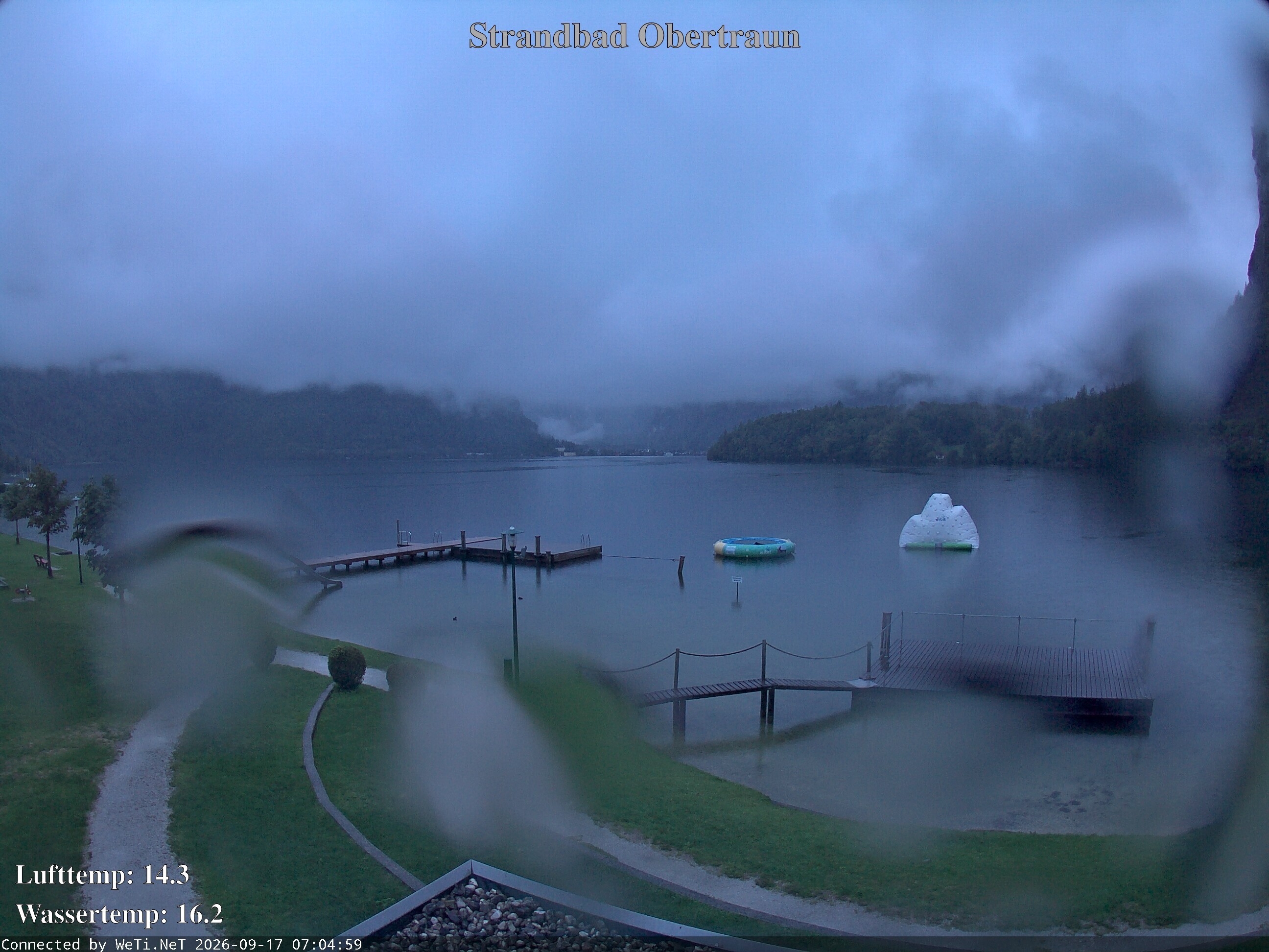 Archiv Foto Webcam Hallstätter See: Strandbad Obertraun