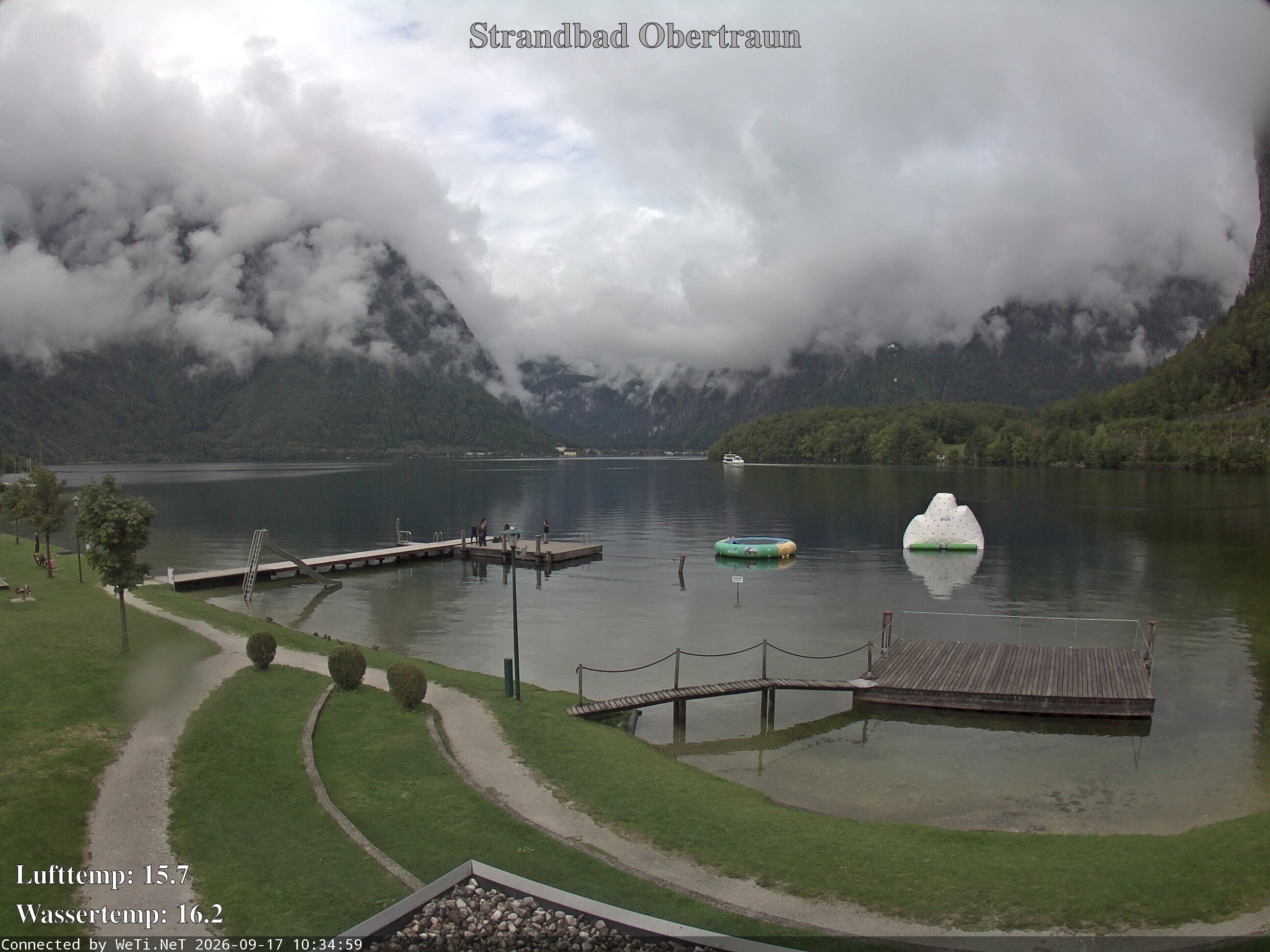 Archiv Foto Webcam Hallstätter See: Strandbad Obertraun